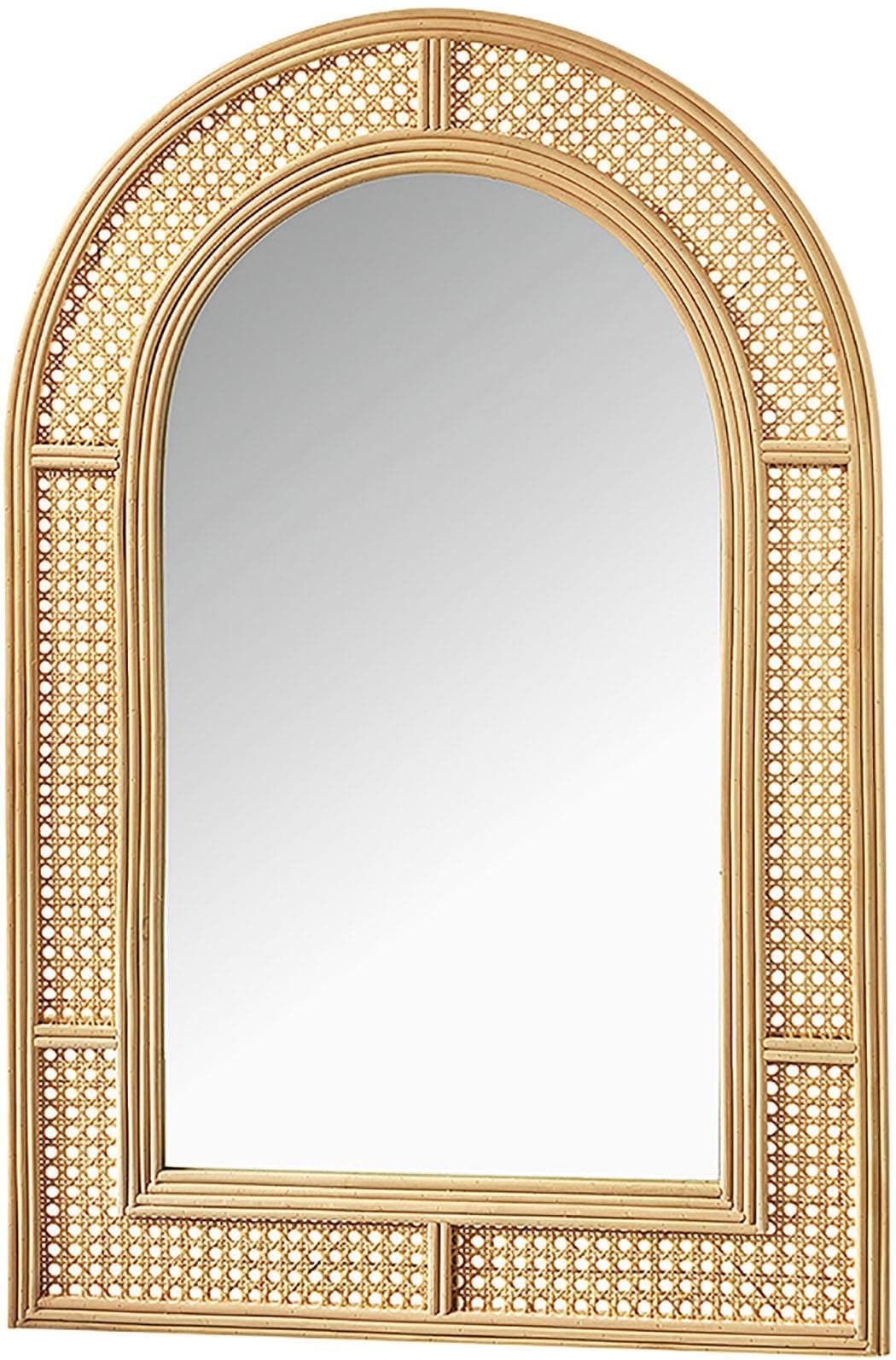 LOCKER Wandspiegel braun Rattan Glas