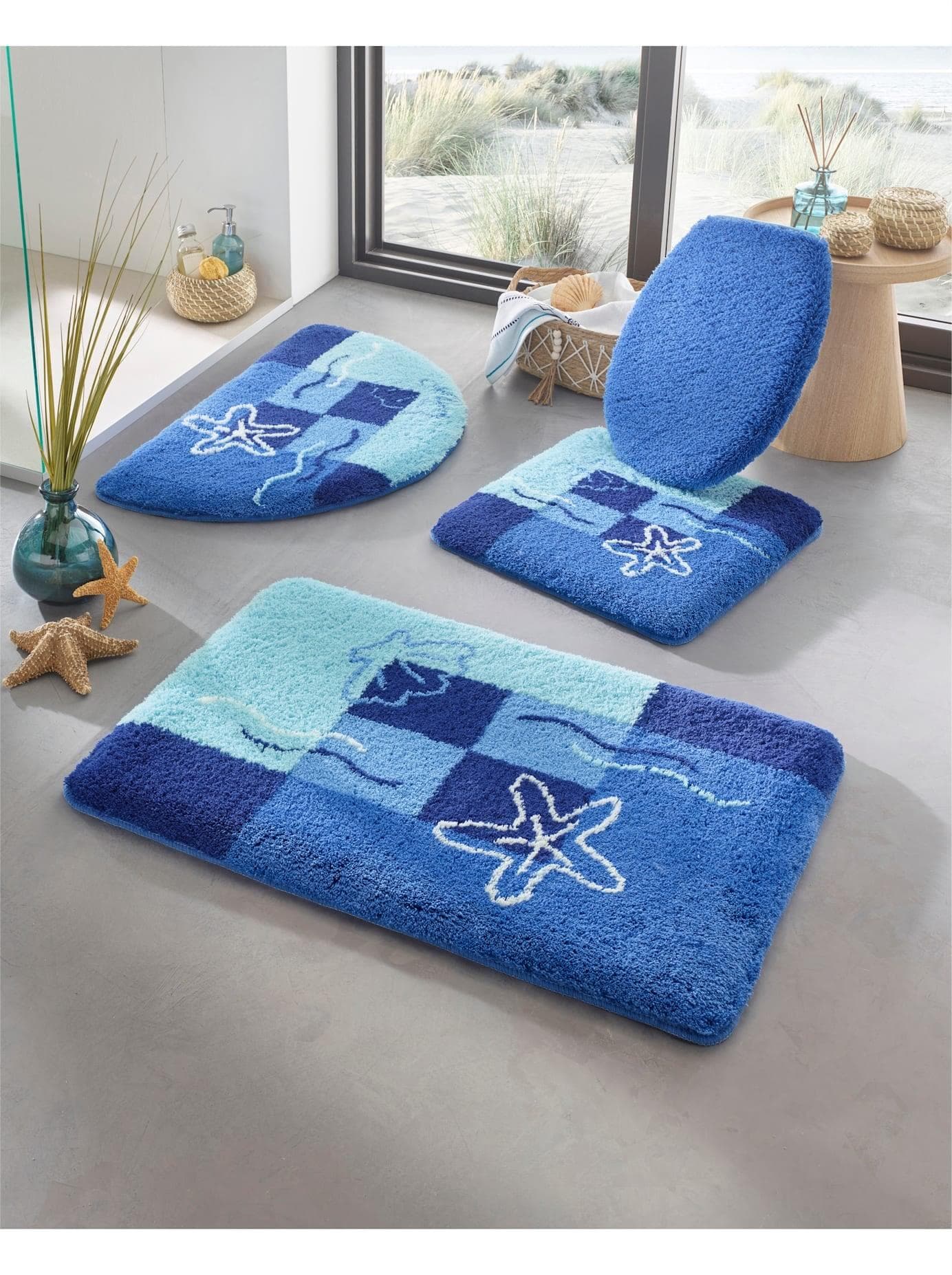 Badematte Hagemann Türkis Seestern-Motiv