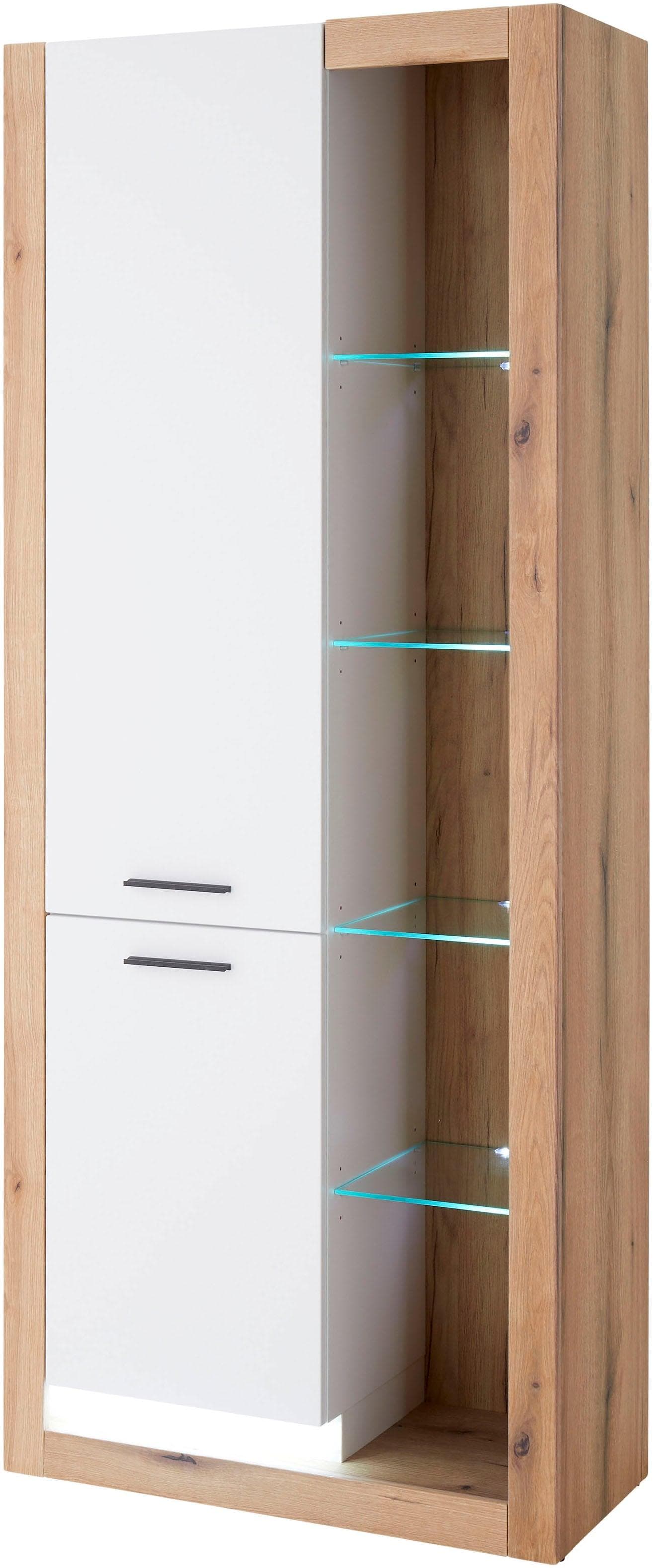 Home Affaire Vitrine Brixen Eiche Dekor Weiß 80cm
