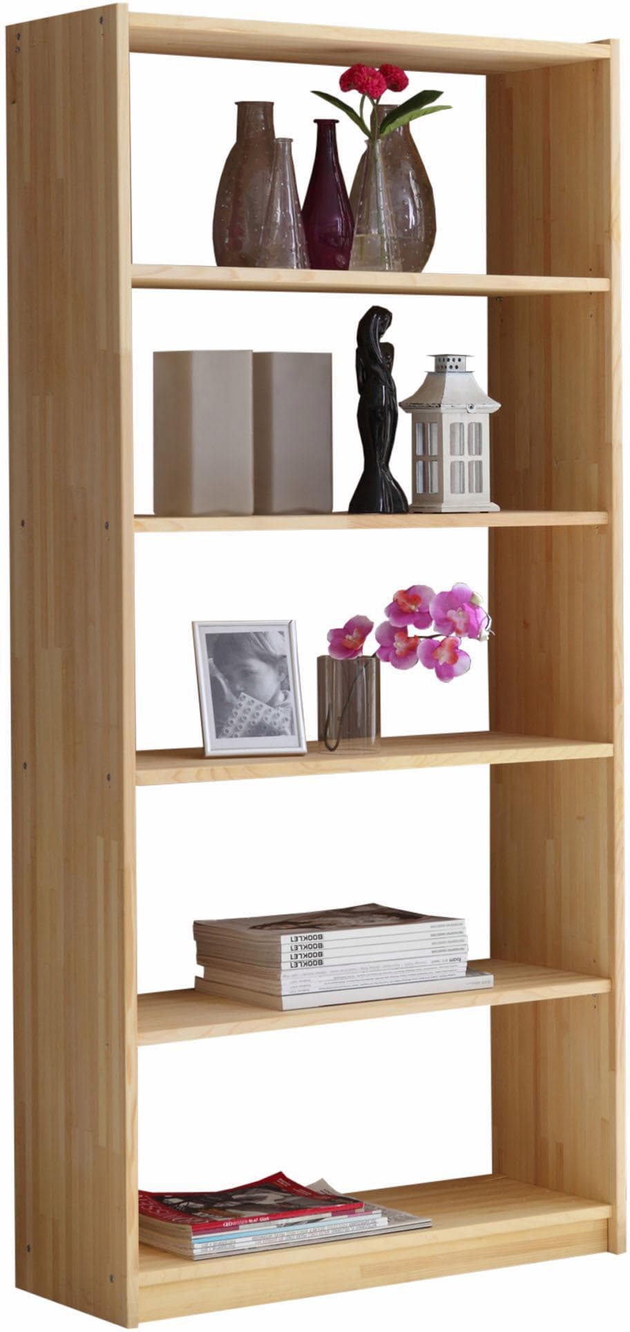 TICAA Kinderregal Kiefer massiv beige 6 Ablageflächen