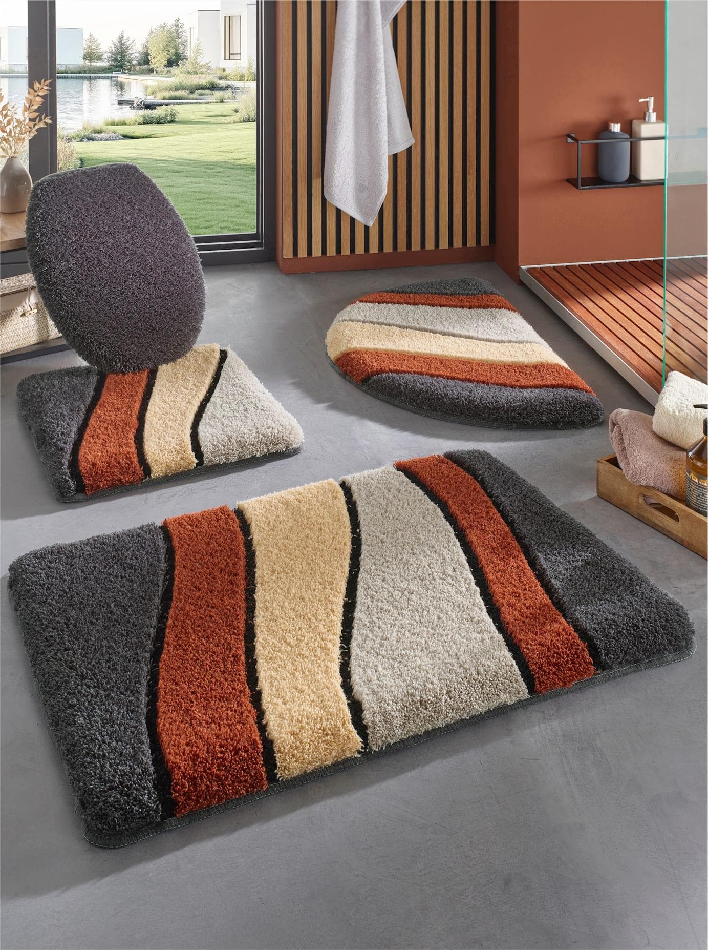 Badematte Hagemann Terra Anthrazit Gemustert