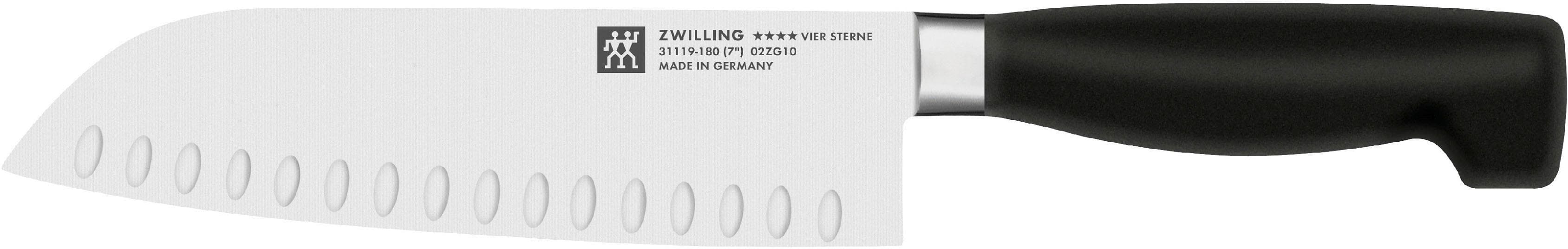 Zwilling Santokumesser VIER STERNE 18 cm Schwarz