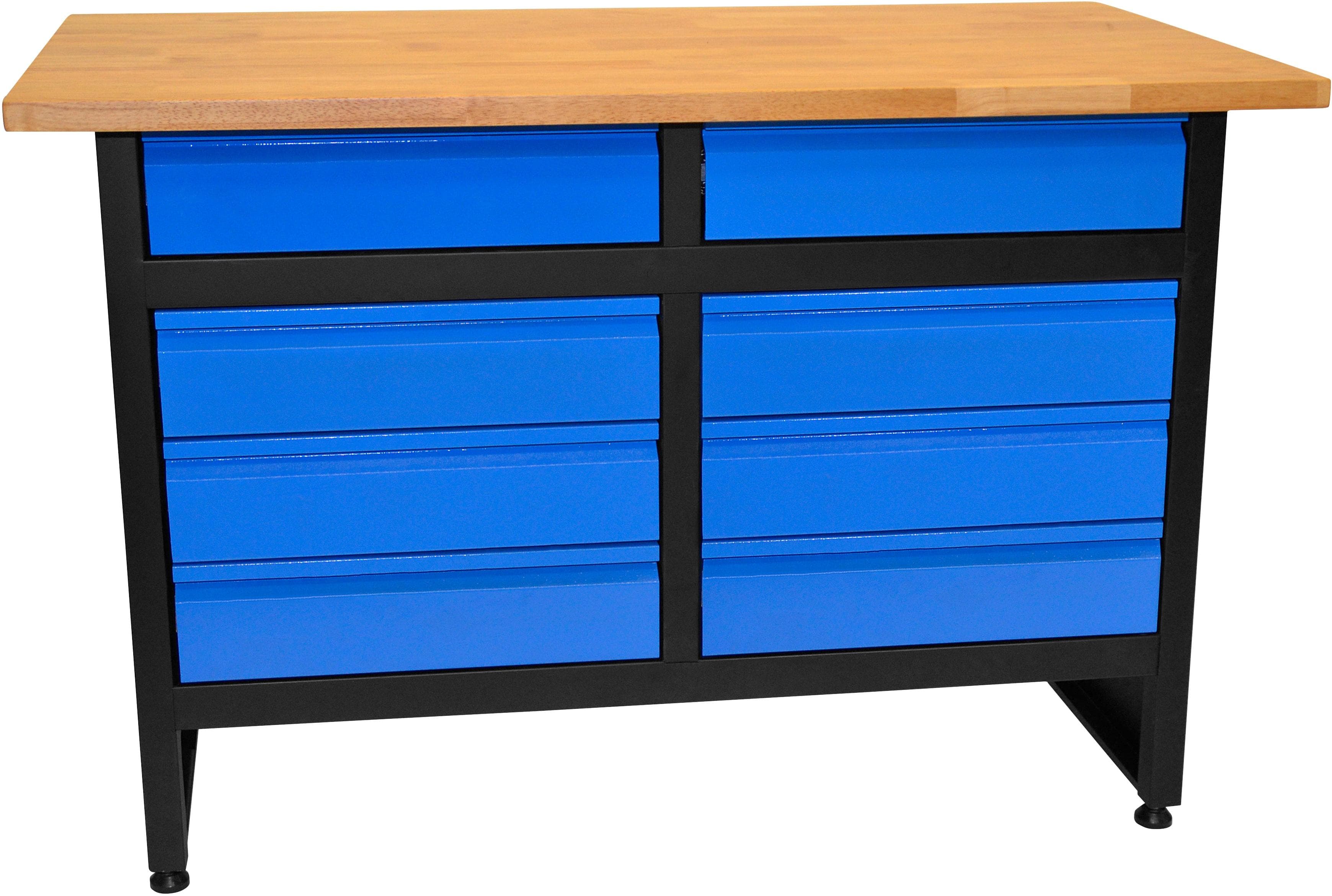 GÜDE Werkbank GW 8S Blau/Schwarz mit 8 Schubladen