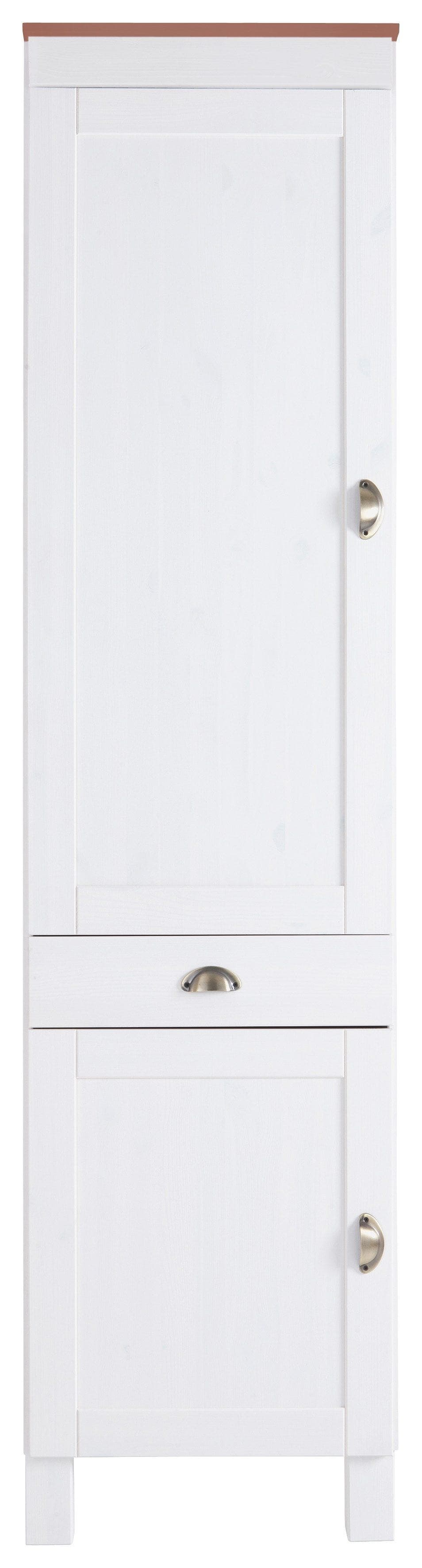 HOME AFFAIRE Oslo Hochschrank Massivholz Kiefer Cremefarben