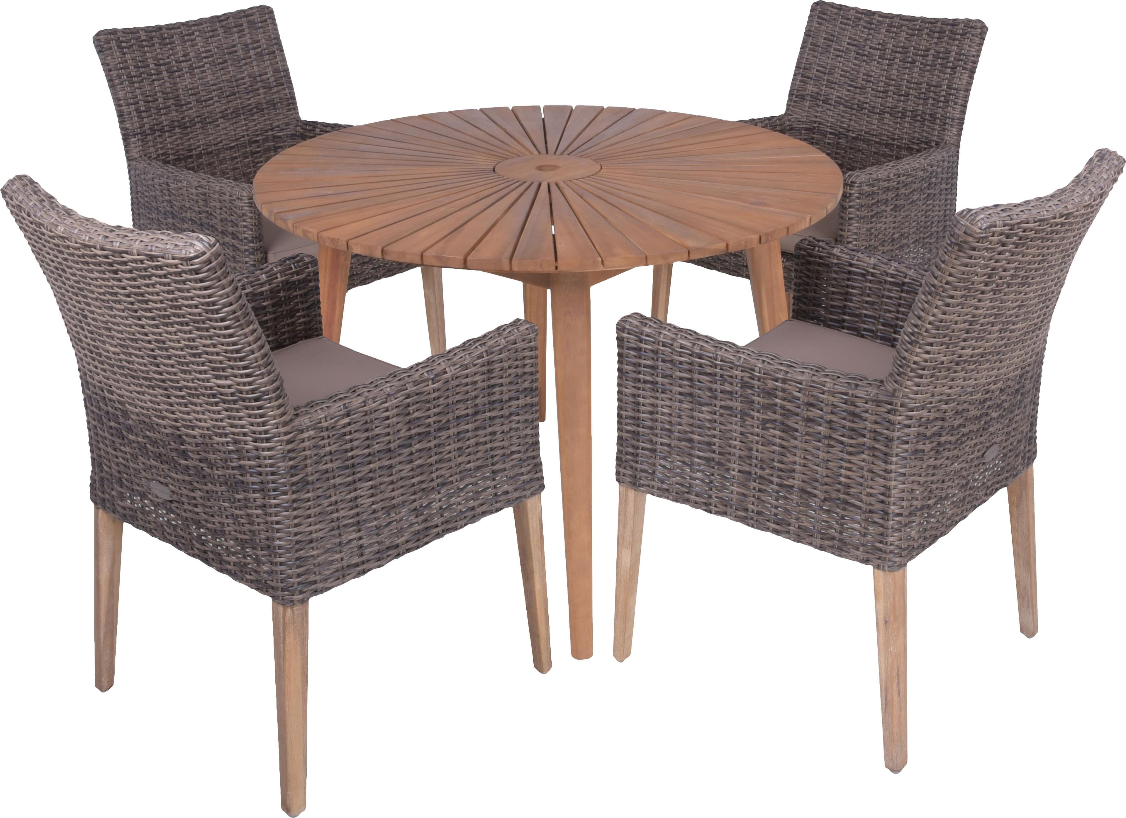 Garden Pleasure Garten-Essgruppe 5-tlg. Akazie Aluminium hellbraun