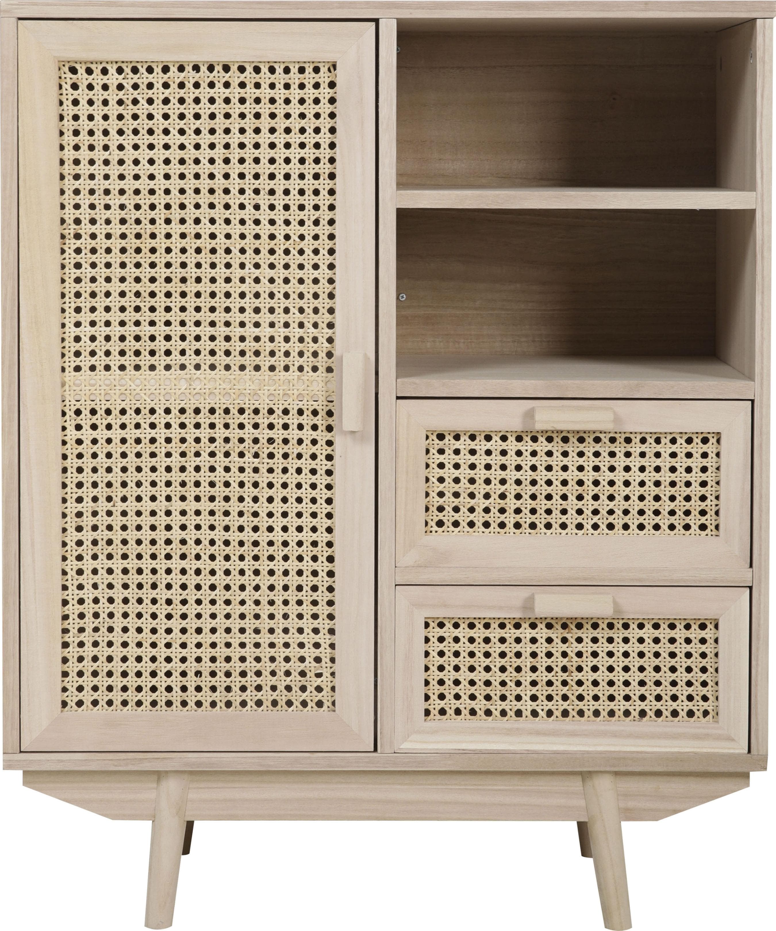 Salesfever Sideboard Vejle Modern Beige Natur Rattan MDF