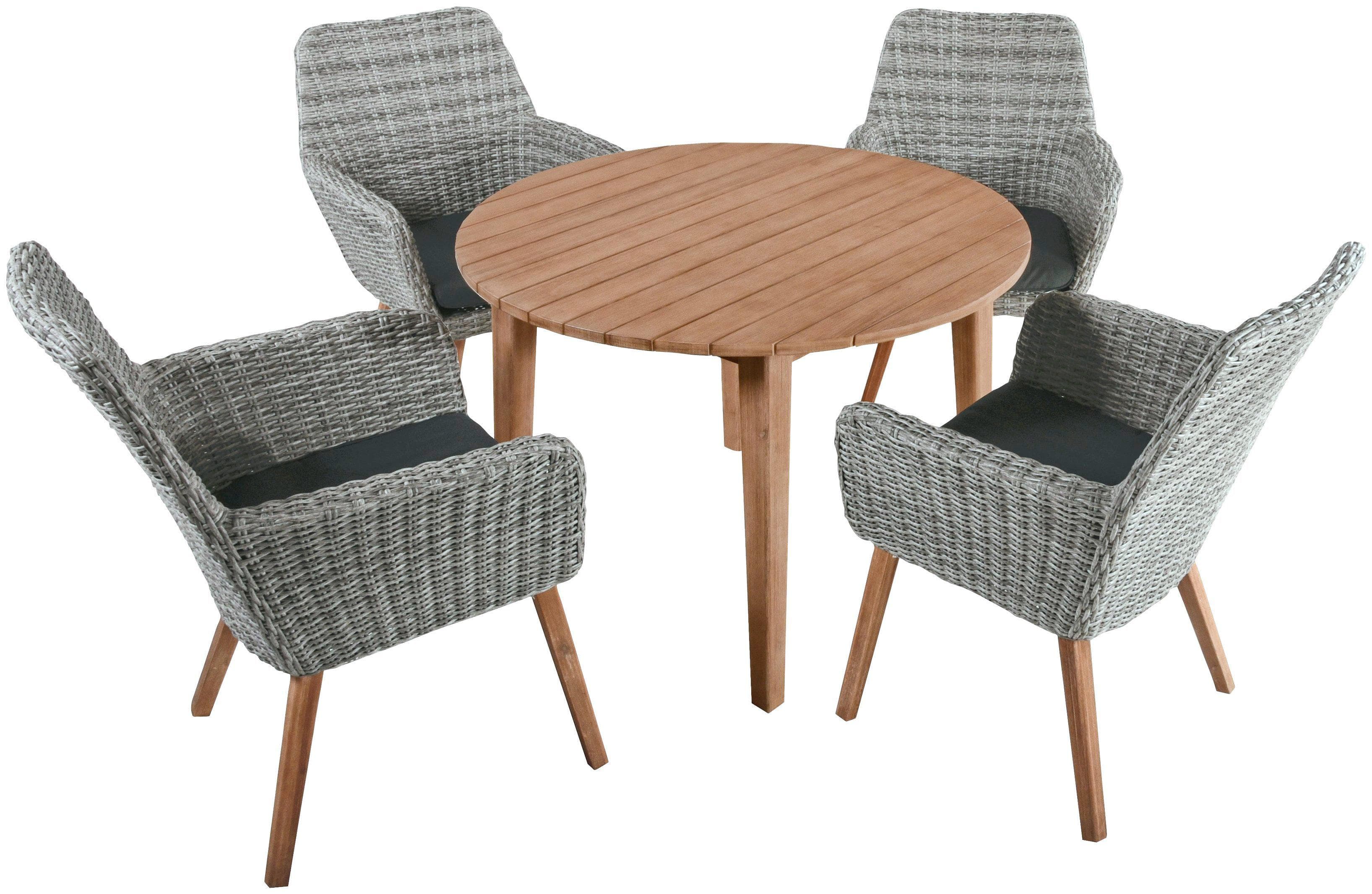 Robuste 9-teilige Essgruppe für Garten und Terrasse