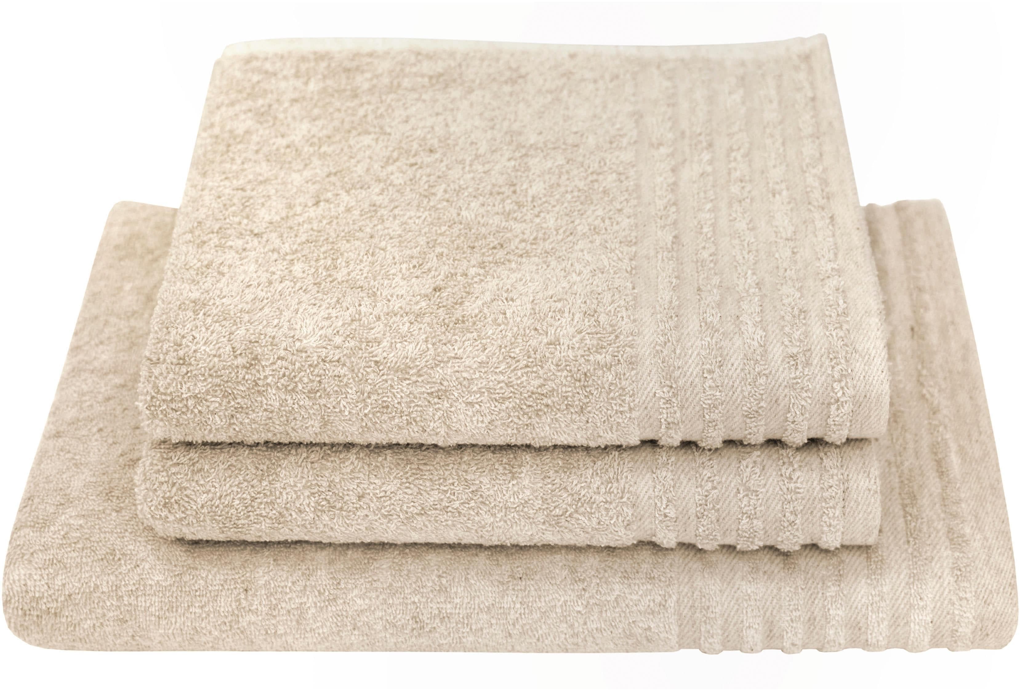 DYCKHOFF Handtuch Set Deep Harmony Energy Beige 3-tlg. Frottier Hanf