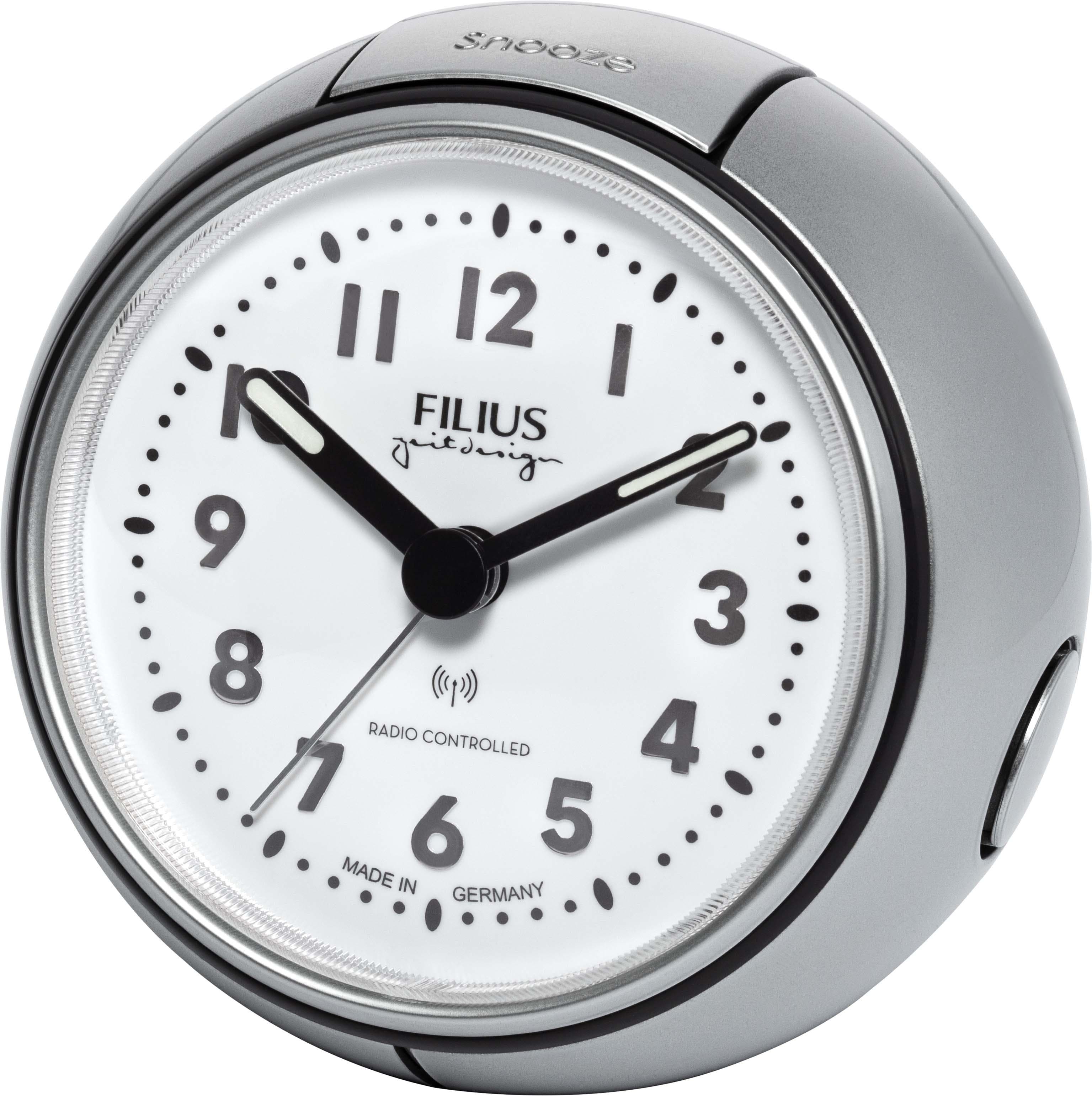 FILIUS ZEITDESIGN Funkwecker 0544-19 Silber Analog