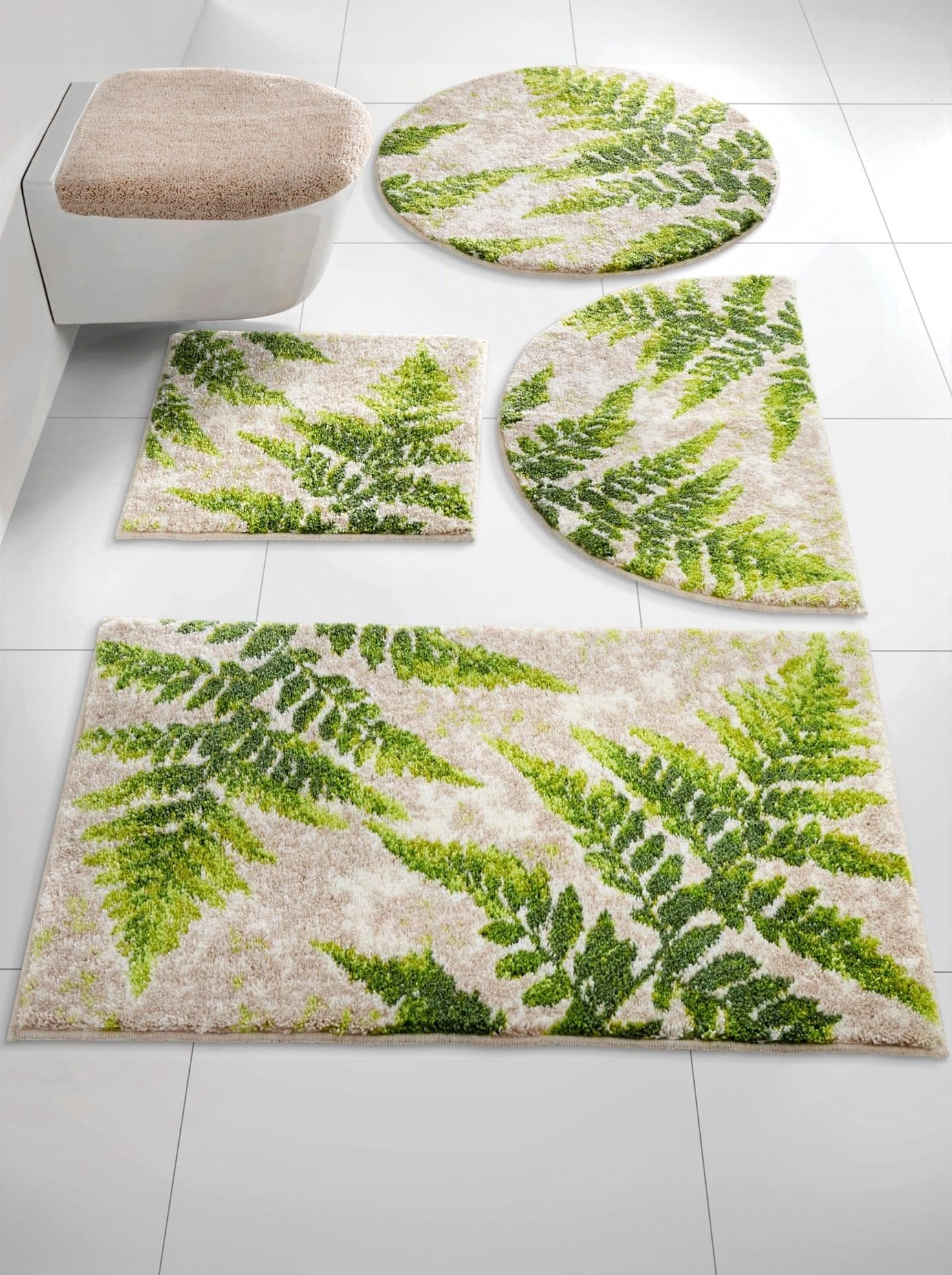 Badematte GRUND Gr. 3 Grün Geblümt Gemustert 60x100 cm