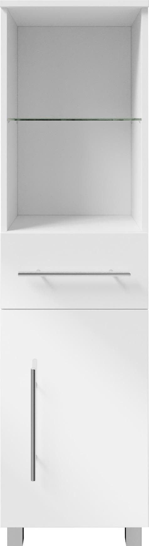 welltime Hochschrank BAJA Badmöbel Weiß/Grau FSC-zertifiziert