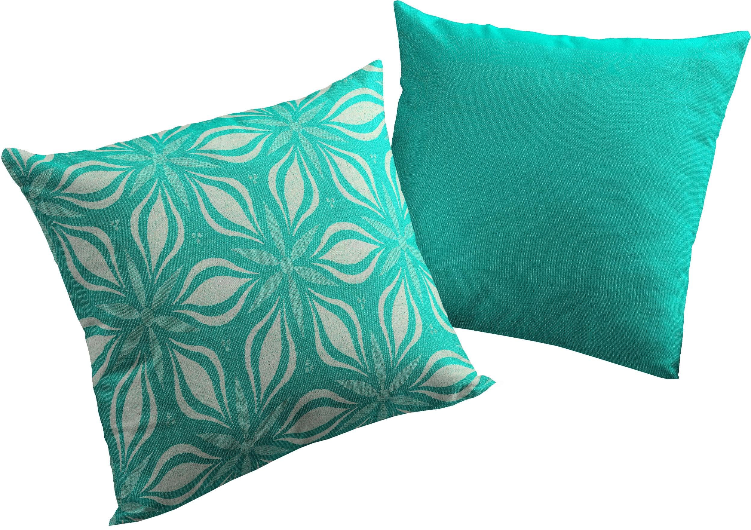 ADAM Kissenhülle Retro Floret Petrol 100% Bio-Baumwolle