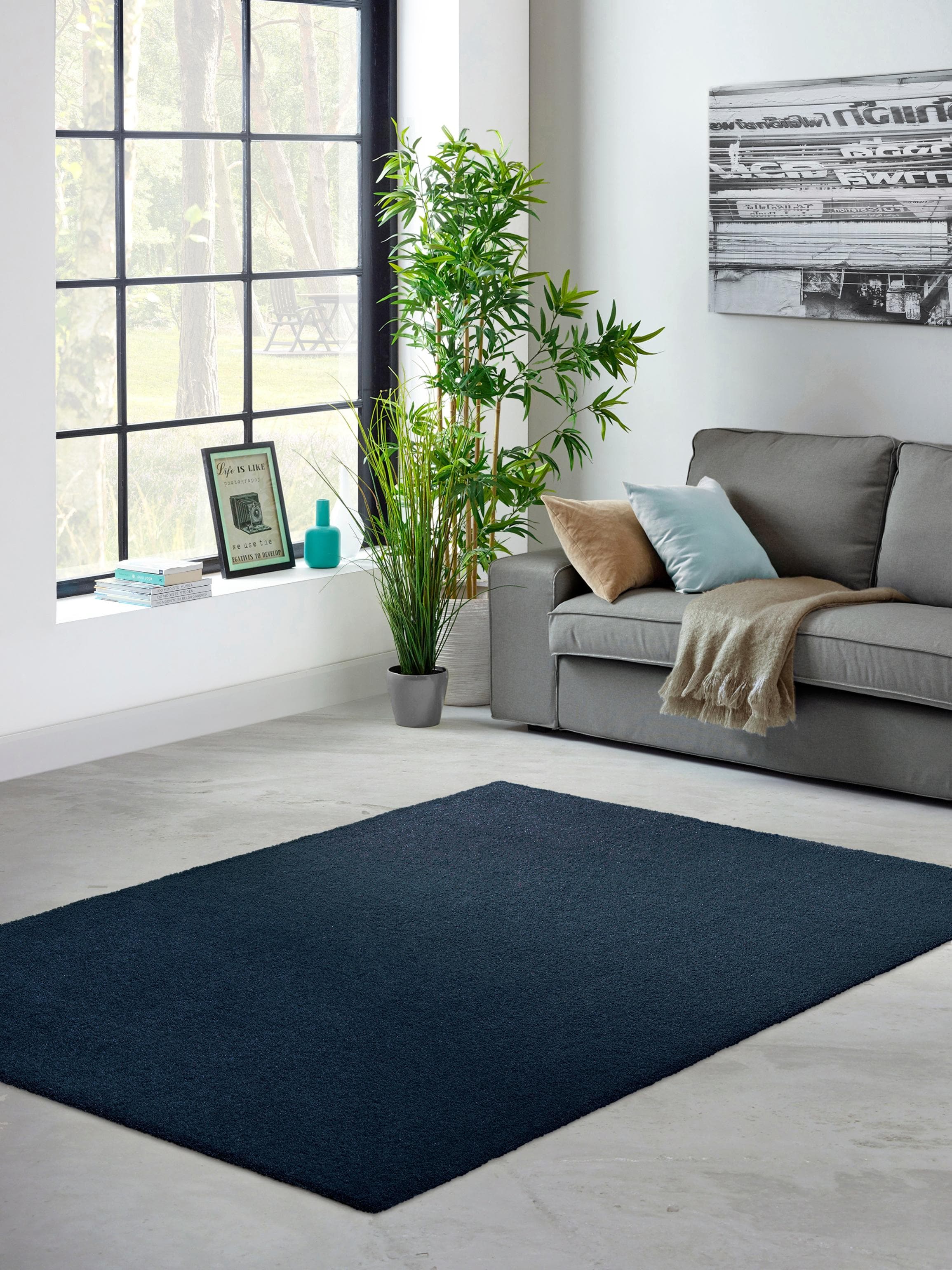 Teppich MELLOW Made in Belgium Blau Polyester