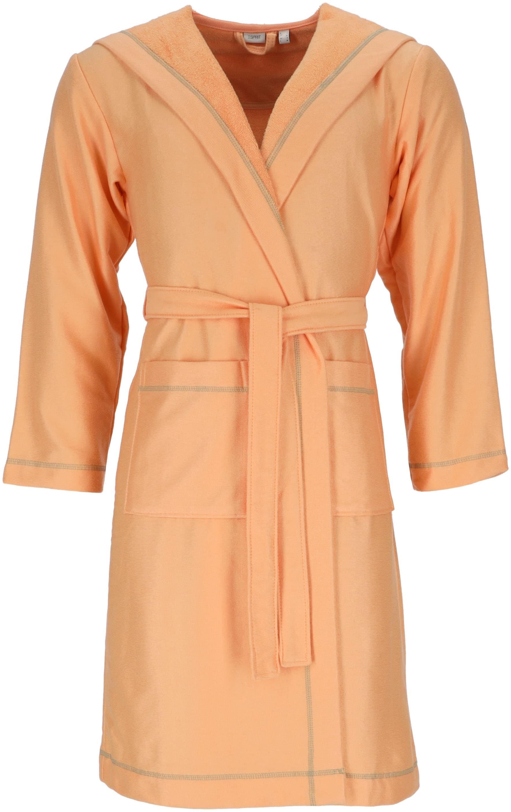 ESPRIT Unisex-Bademantel Modern Life Apricot Kapuze