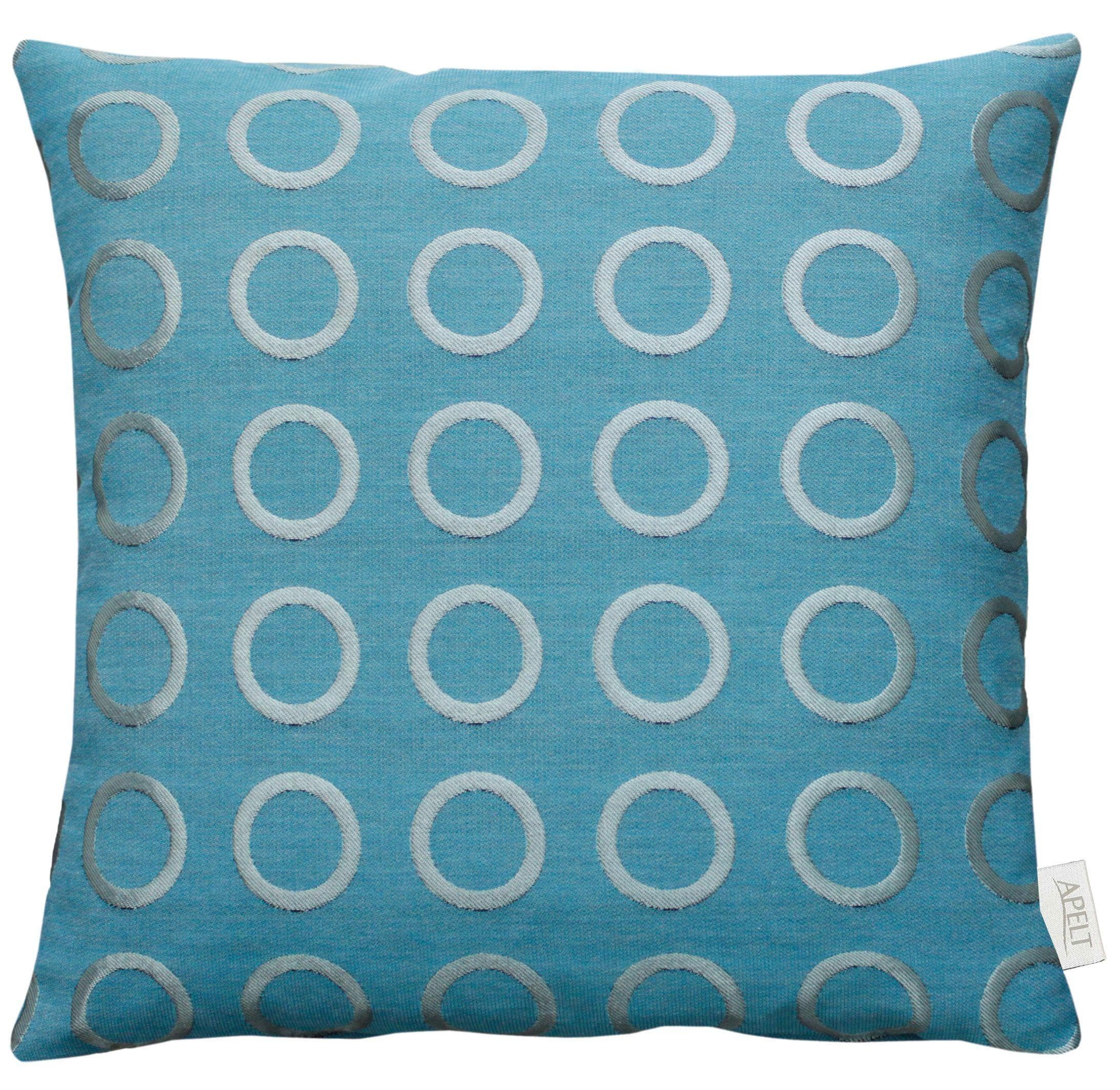 APELT Dekokissen Toro 46x46 cm türkis Kreise Jacquard