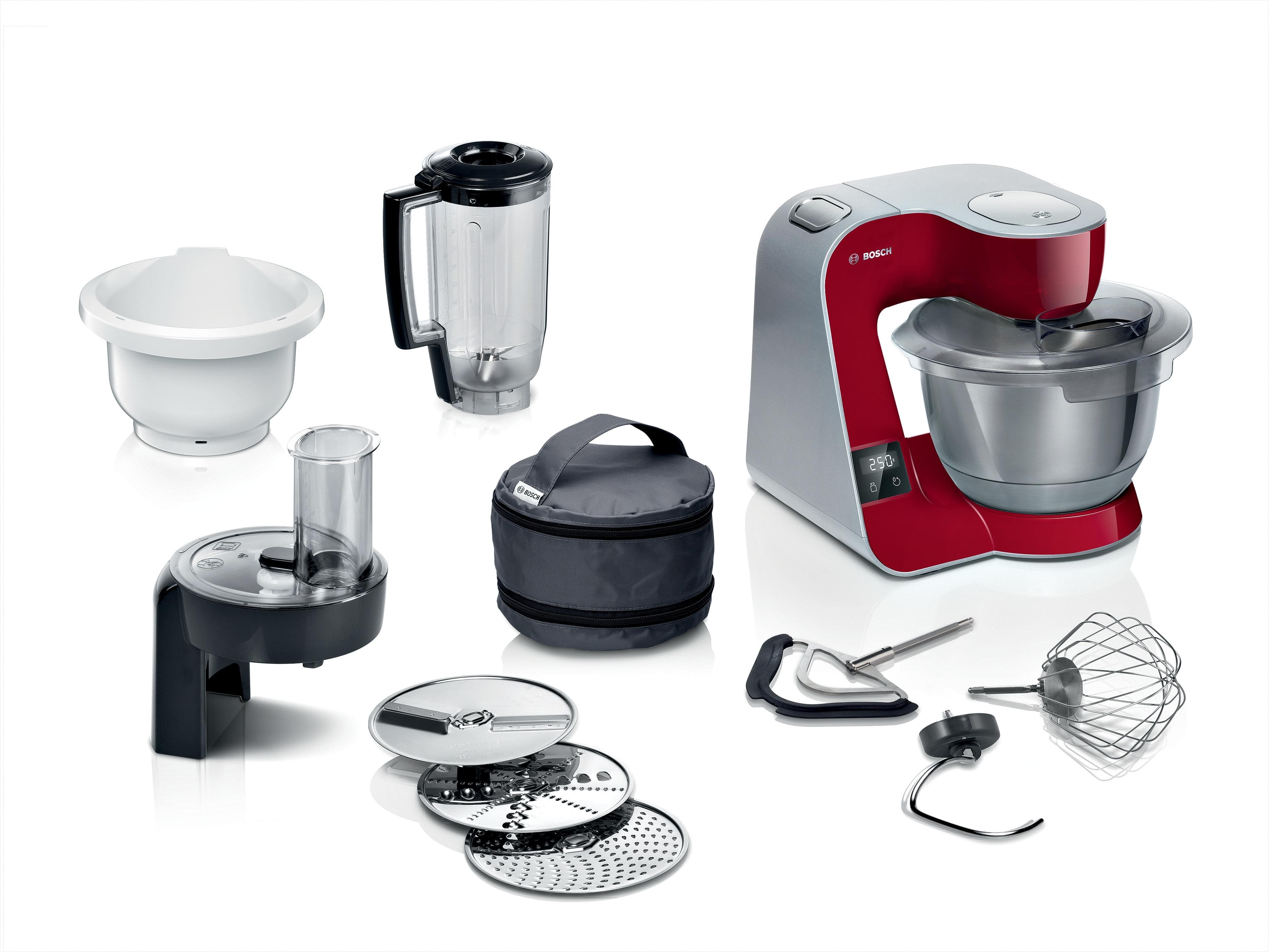 BOSCH Küchenmaschine Serie 4 MUM5X734 Durchlaufschnitzler Mixer Rot