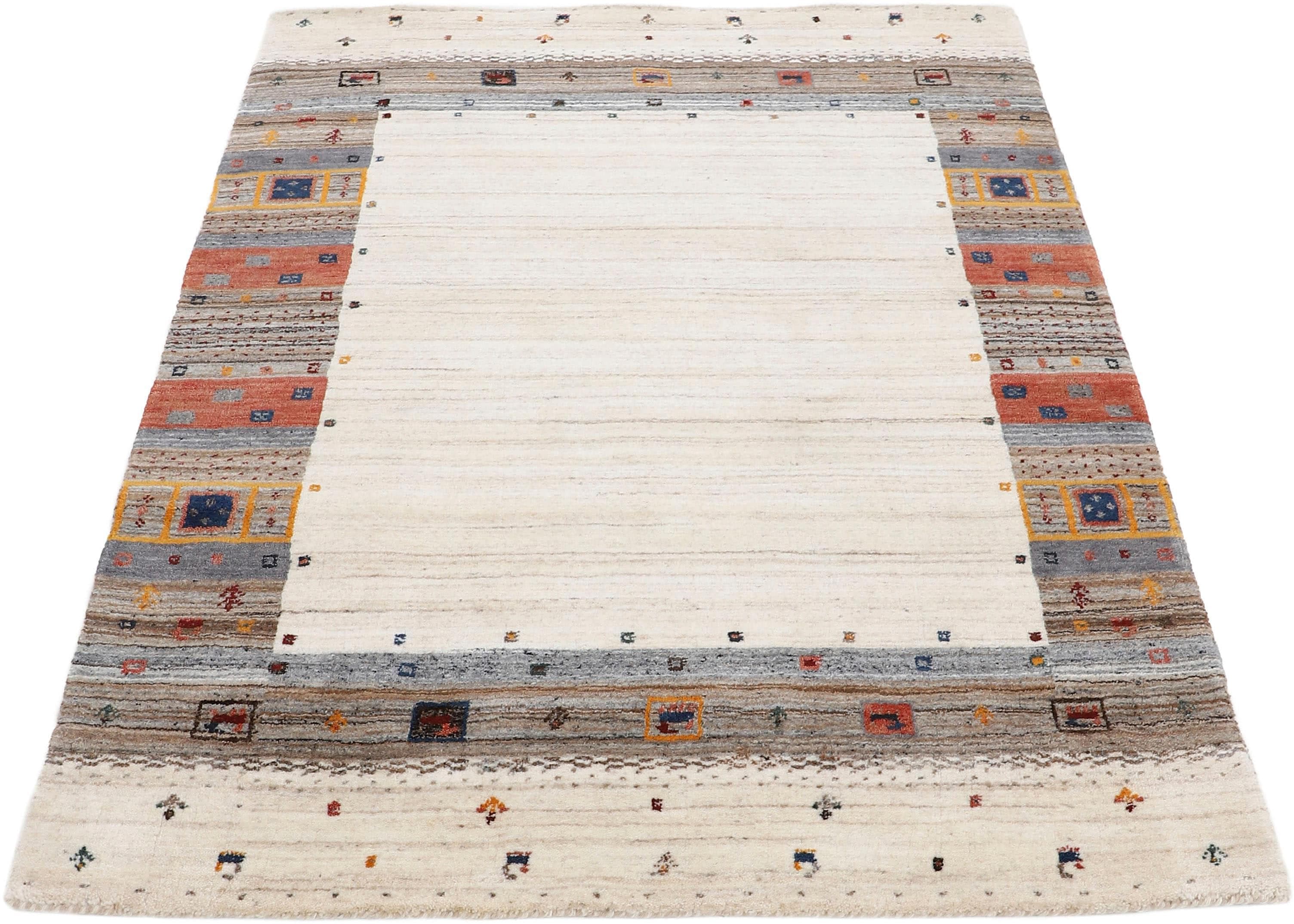 CARPETFINE Gabbeh Vida Wollteppich Beige Handgewebt