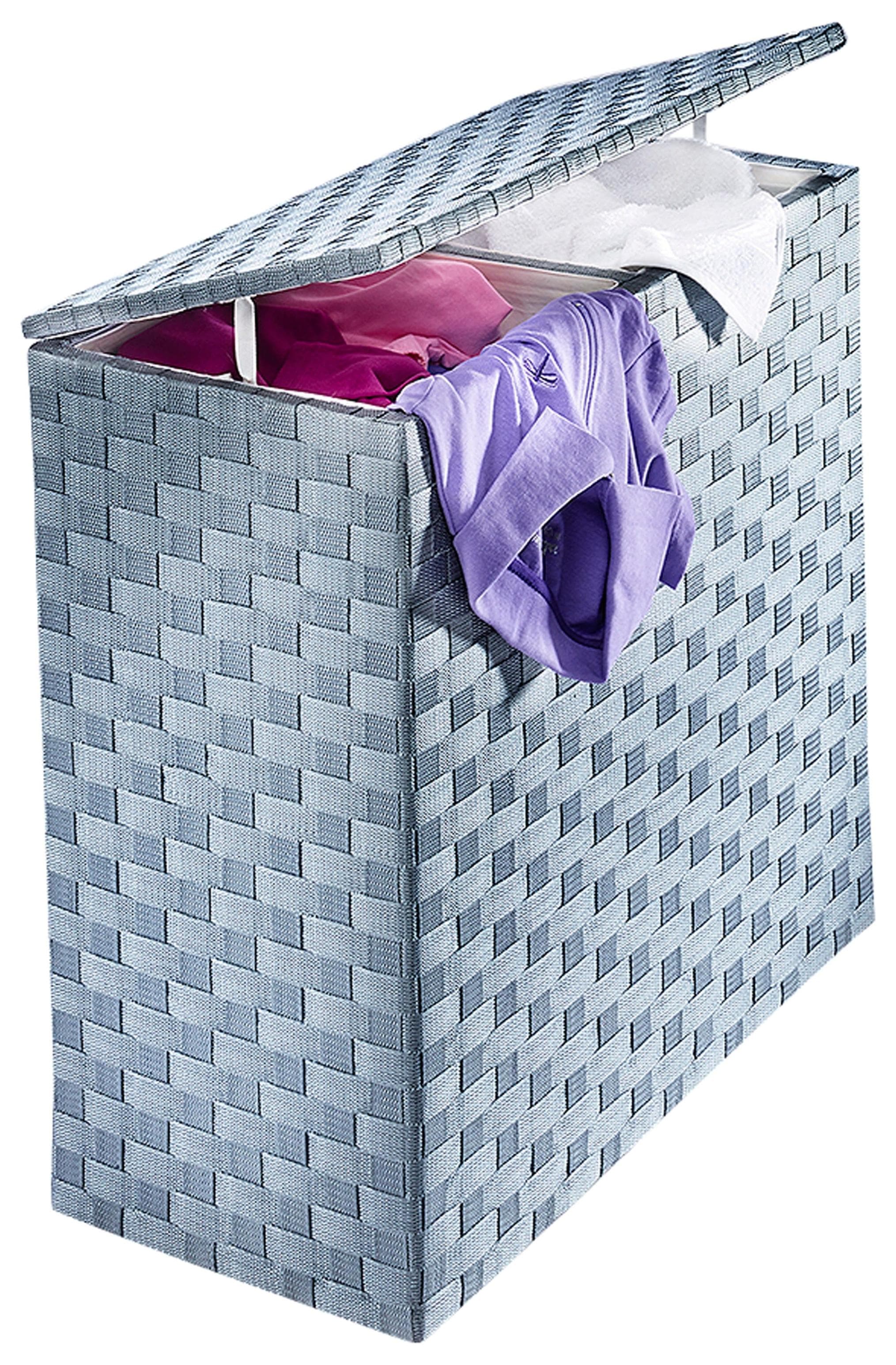 LOCKER Wäschesortierer grau Massivholz Tanne