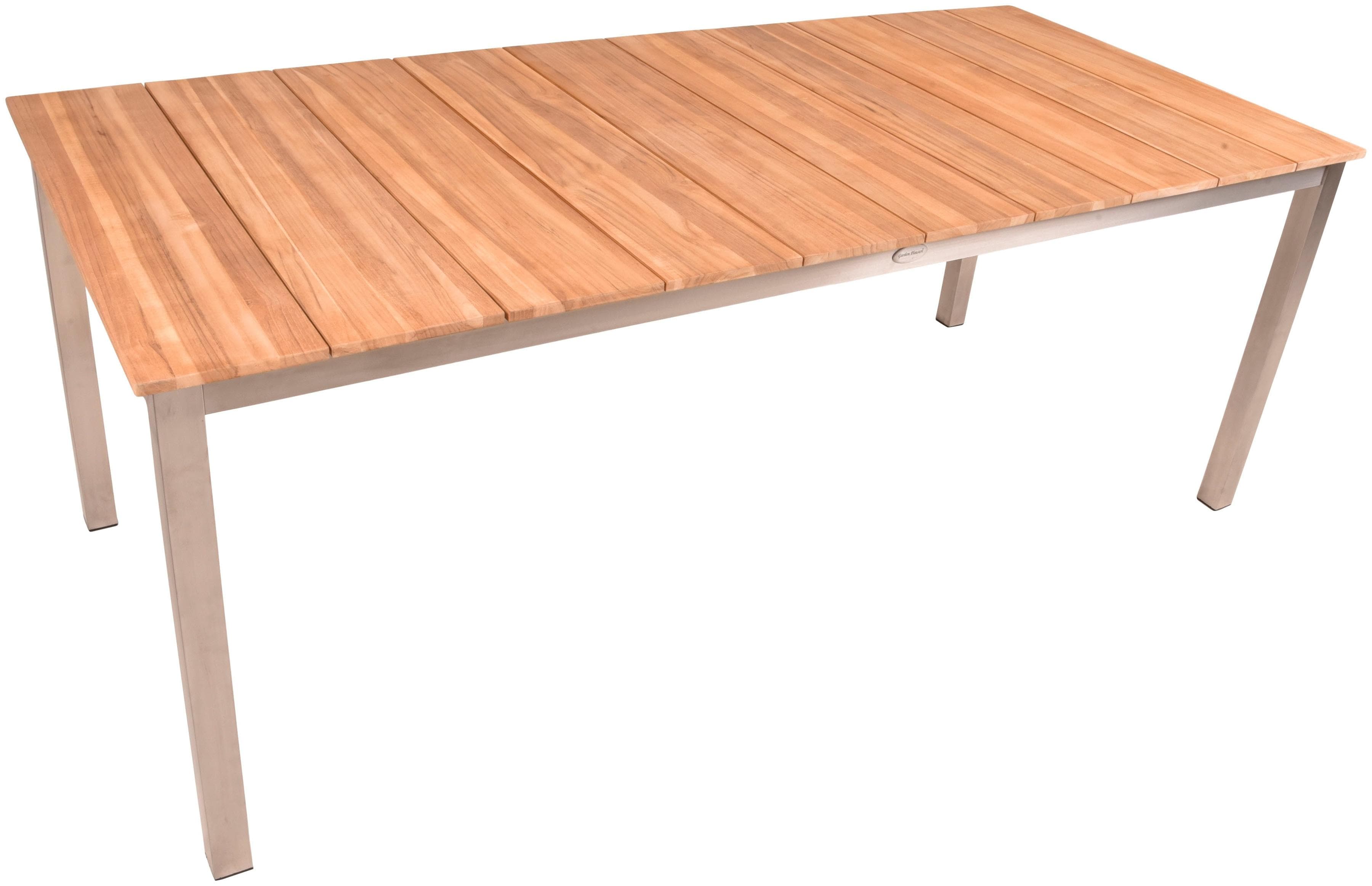 Gartentisch DALLAS Teak Edelstahl Braun Garden Pleasure