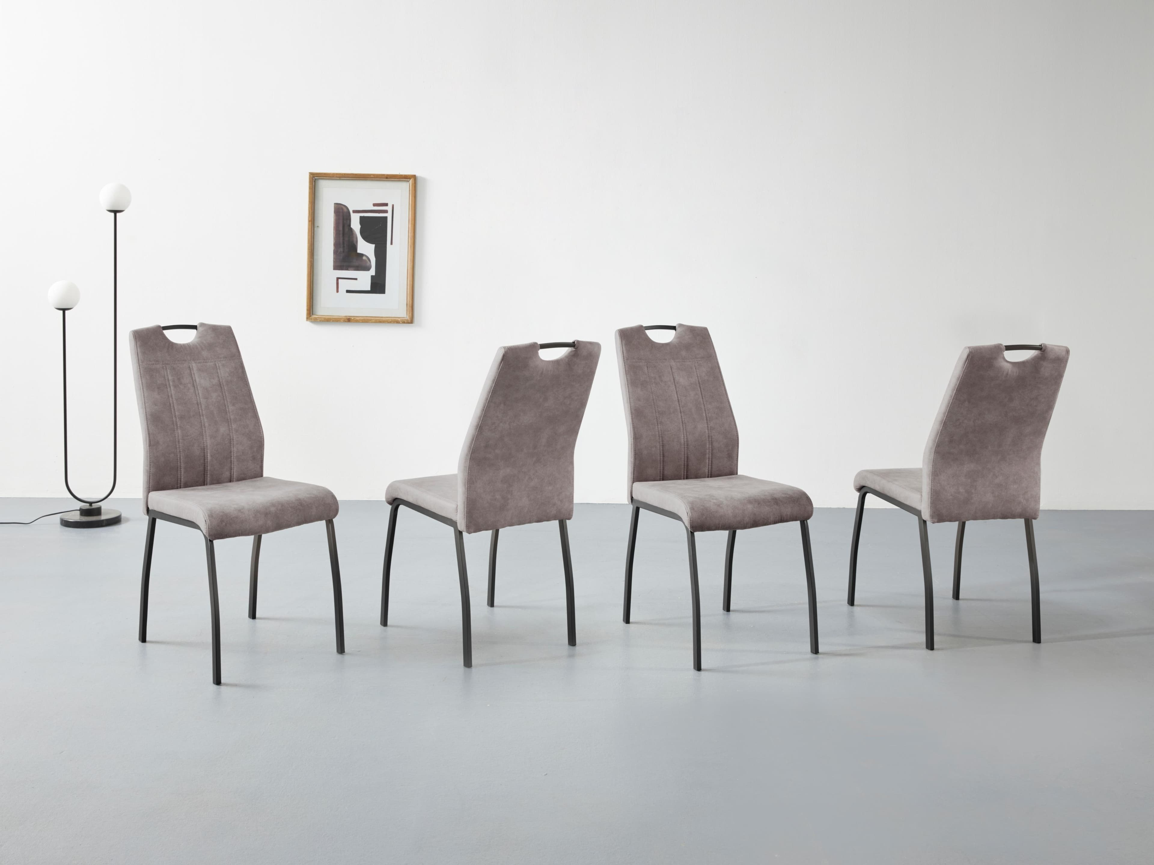 HELA Esszimmerstuhl ELIF Vintage Grau 4-tlg. Gepolstert
