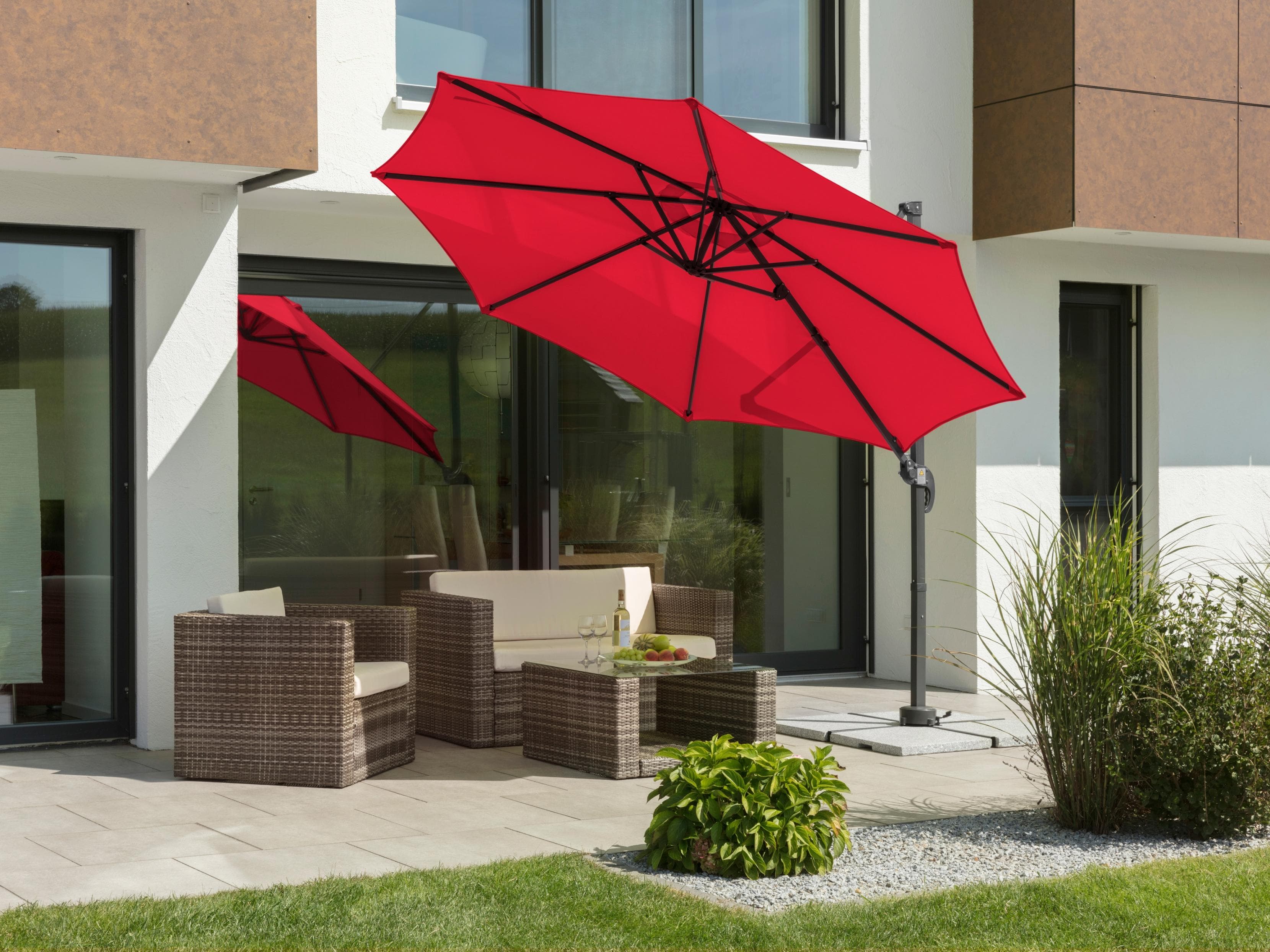 Ampelschirm Schneider Schirme Rhodos Junior Rot Polyester 300 cm