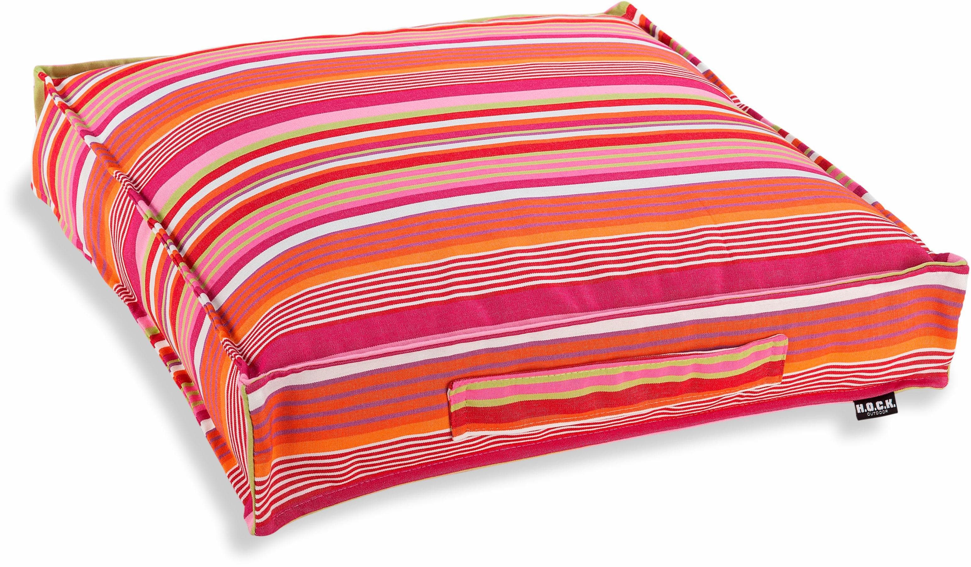 H.O.C.K. Sitzkissen Yucatan Stripes Bunt Rosa Polyacryl