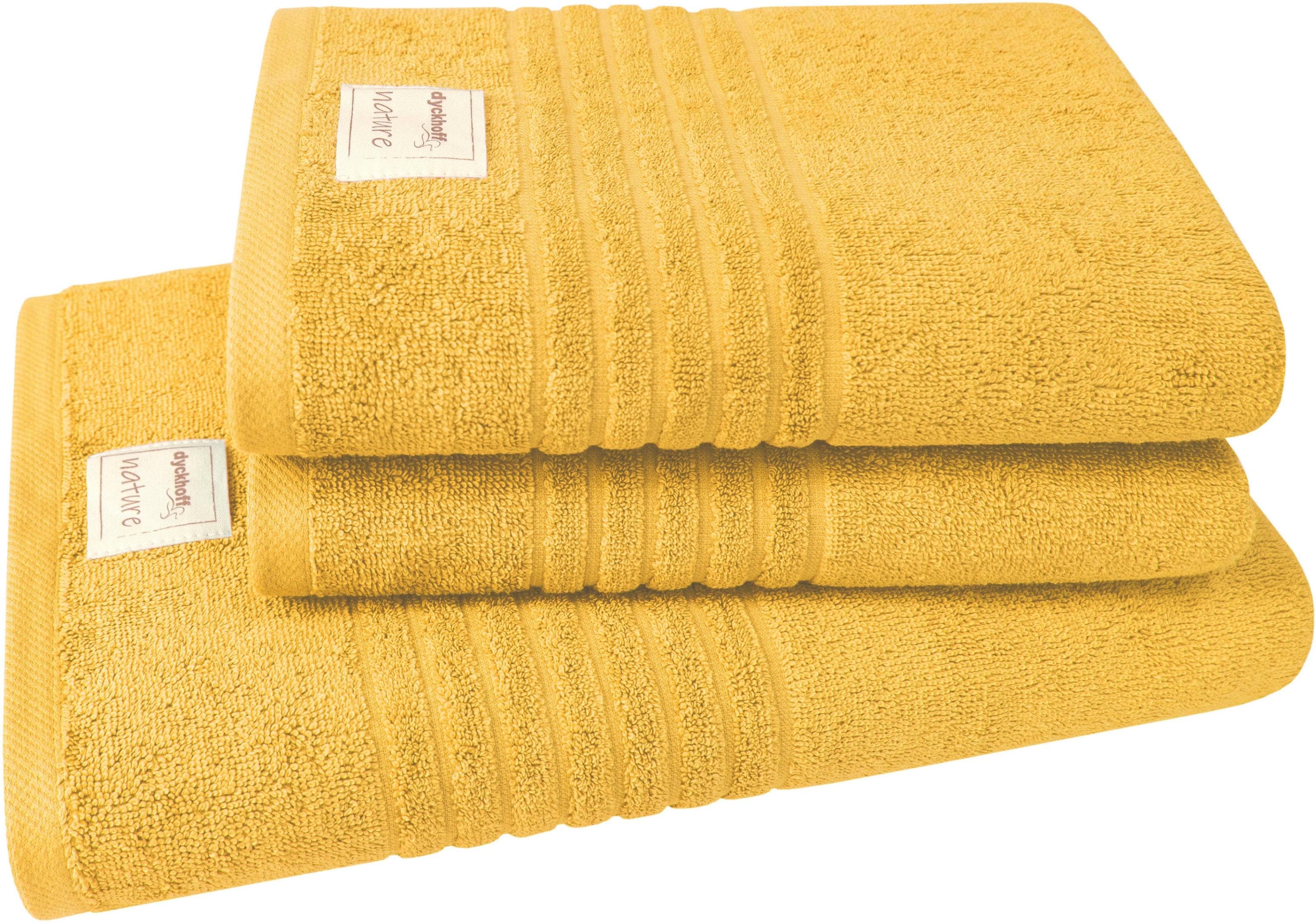 DYCKHOFF Handtuch Set Nature 3-tlg. Frottier 100% Baumwolle Amber
