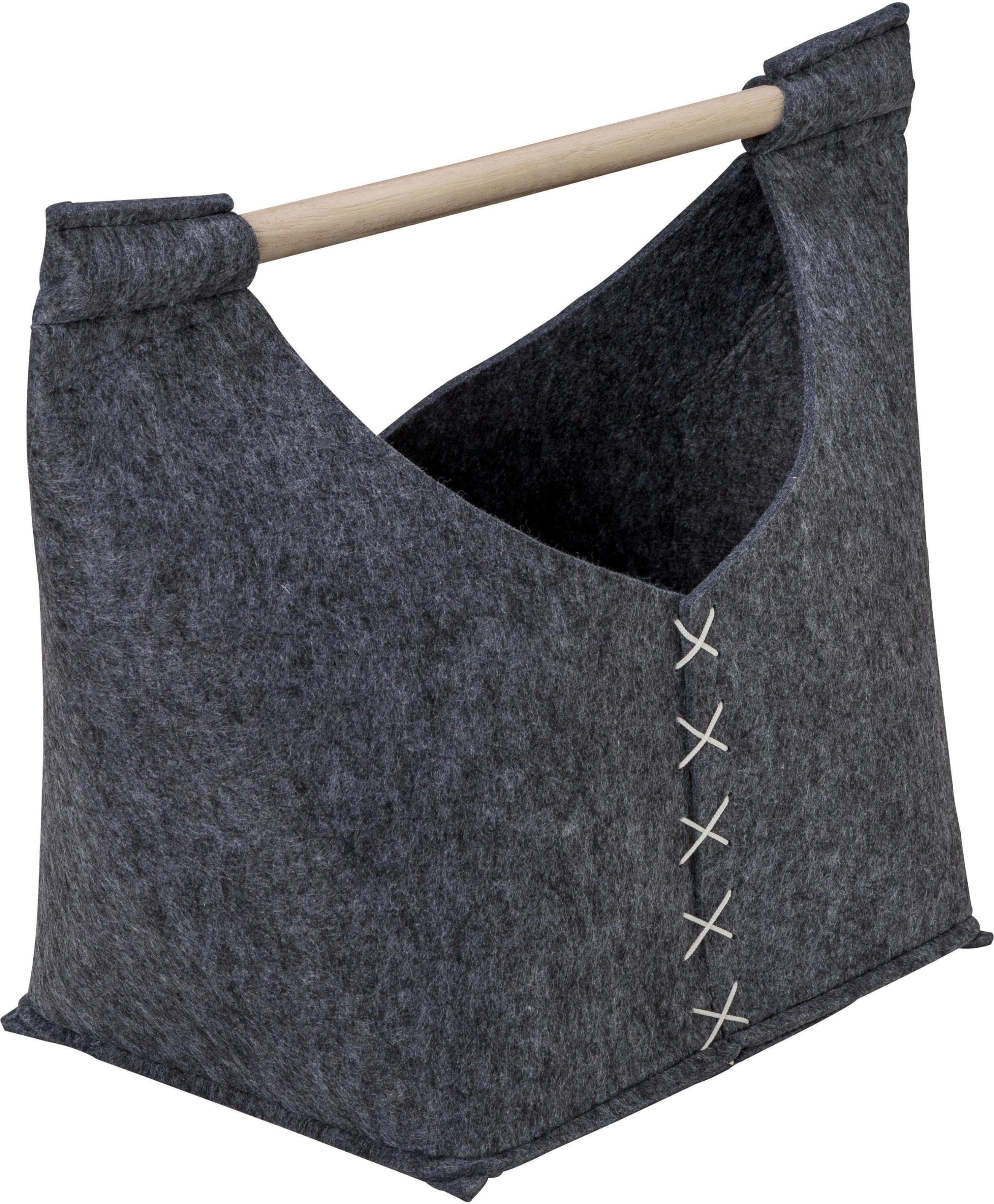 PIEPERCONCEPT Organizer Greb grau Filz Massivholz Aufbewahrungsbox