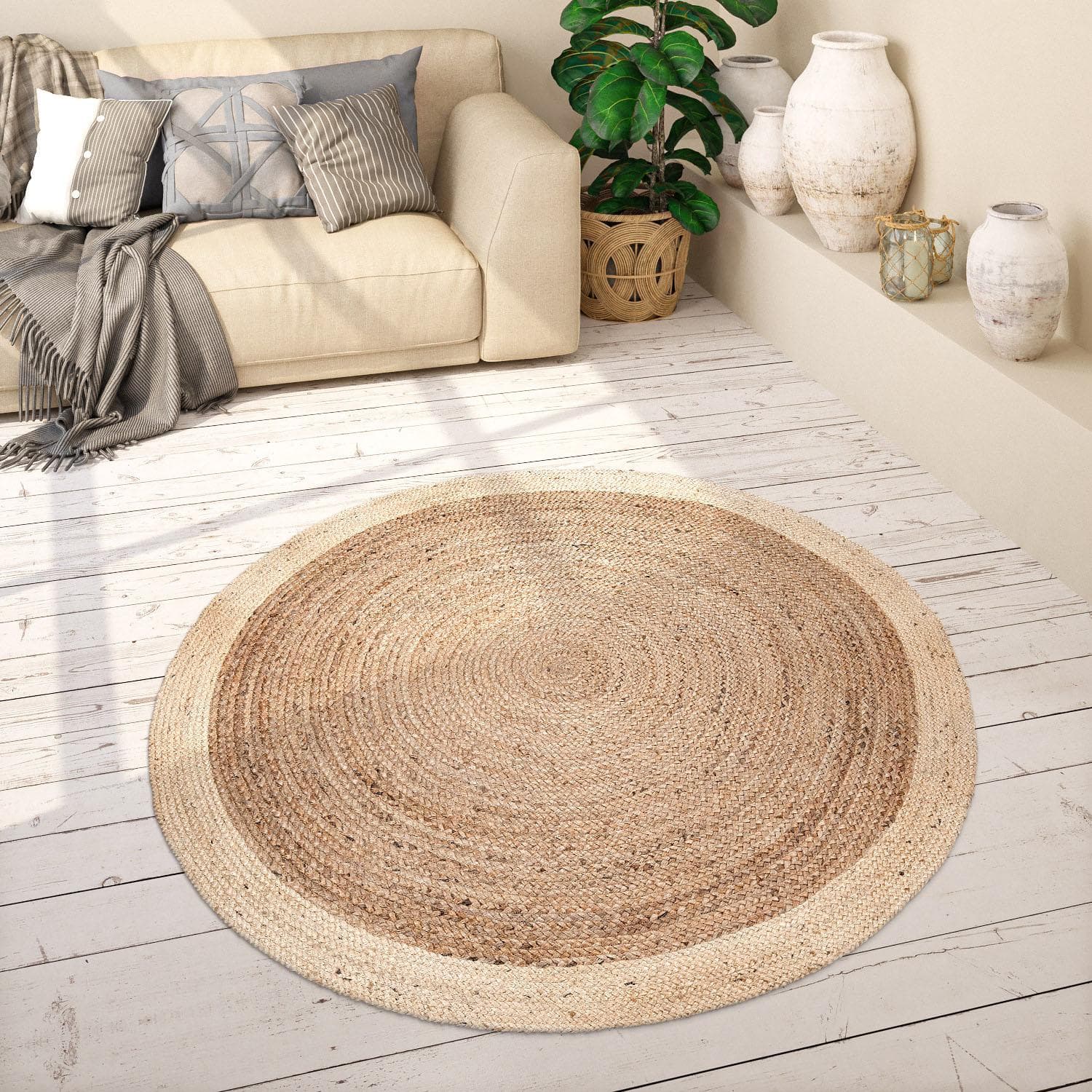 Paco Home Viborg 594: Handgefertigter Jute-Teppich im Boho-Design