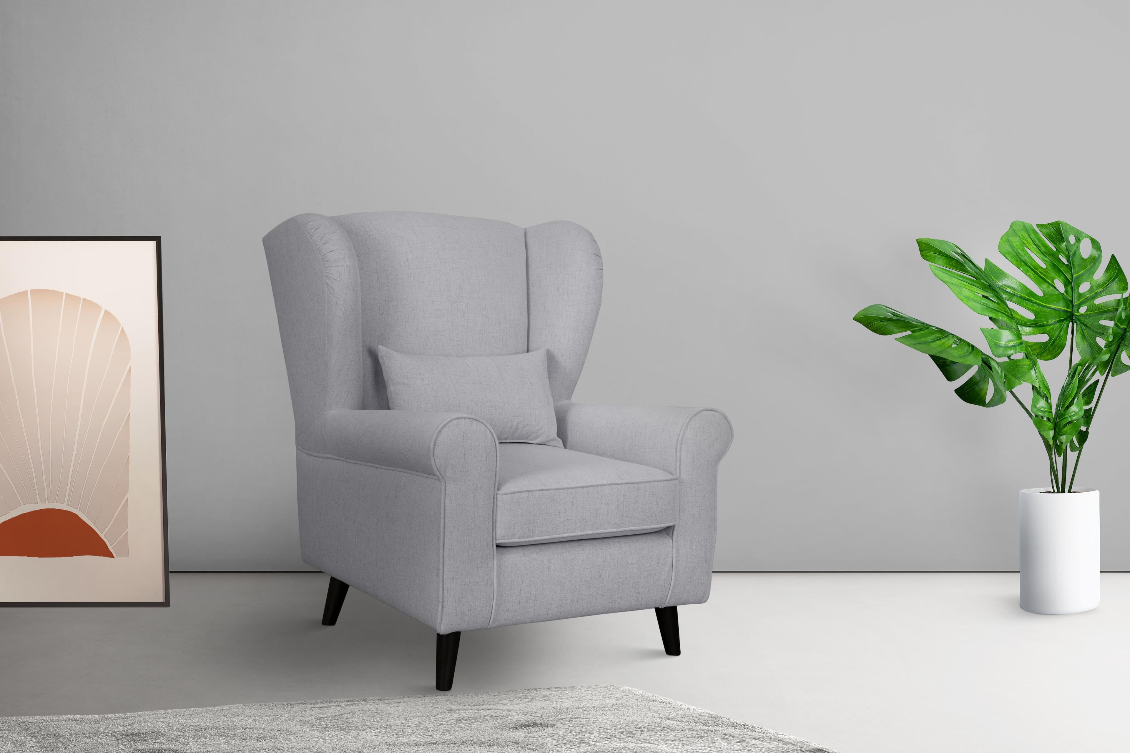 Home Affaire Ohrensessel CHISTELLE Hellgrau Polyester