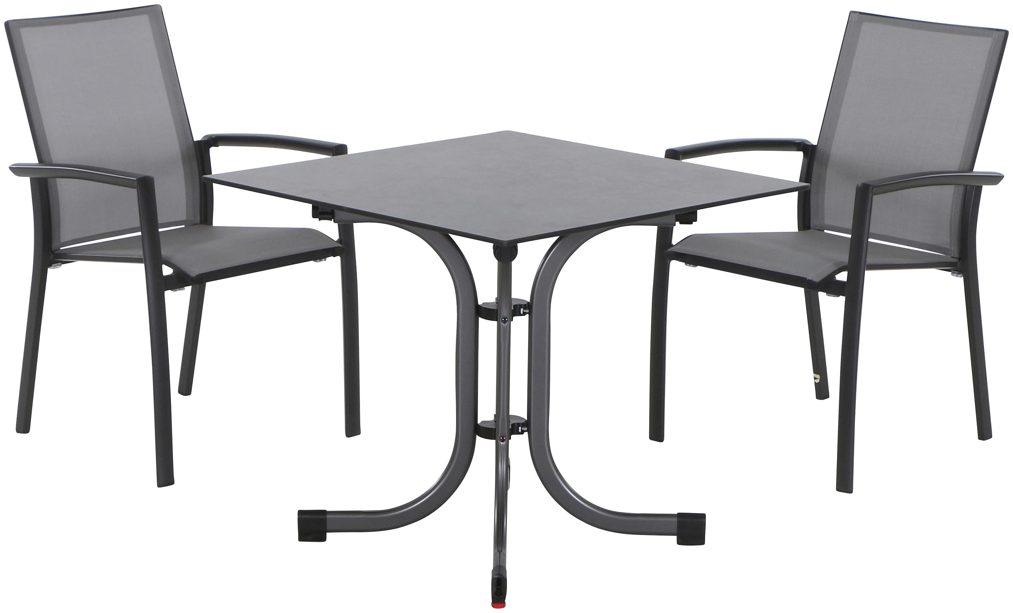 Siena Garden Velia Garten-Essgruppe Grau 3-teilig