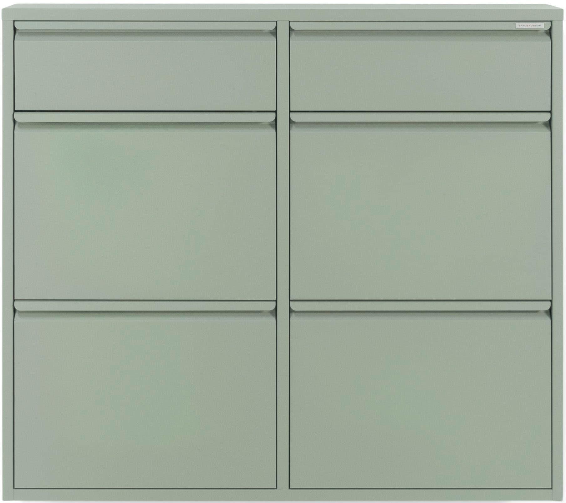 SPINDER DESIGN Schuhschrank Billy 6 Grün Metall Falttür