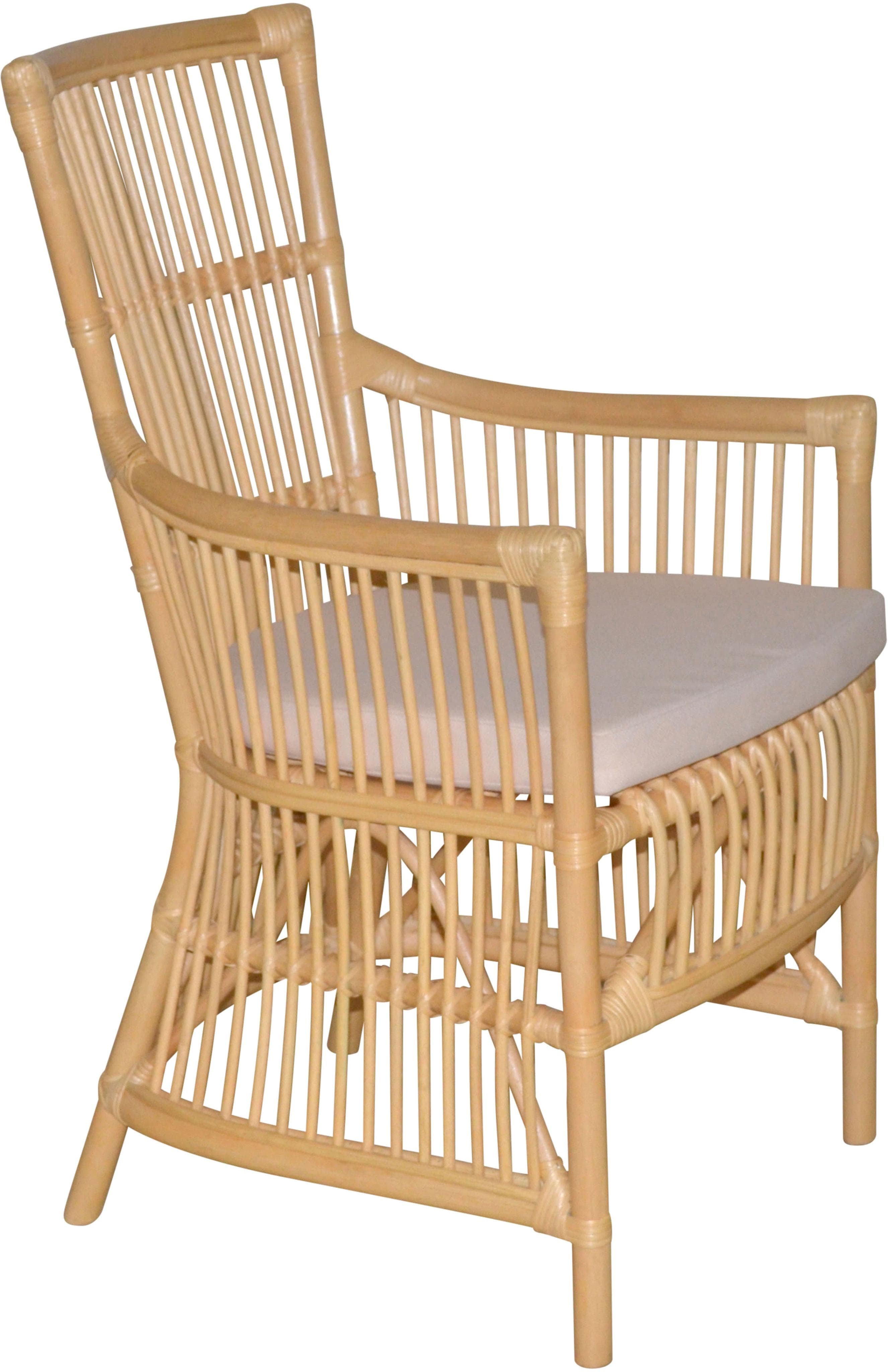 HOFMANN LIVING AND MORE Esszimmersessel Beige Rattan Handgeflochten