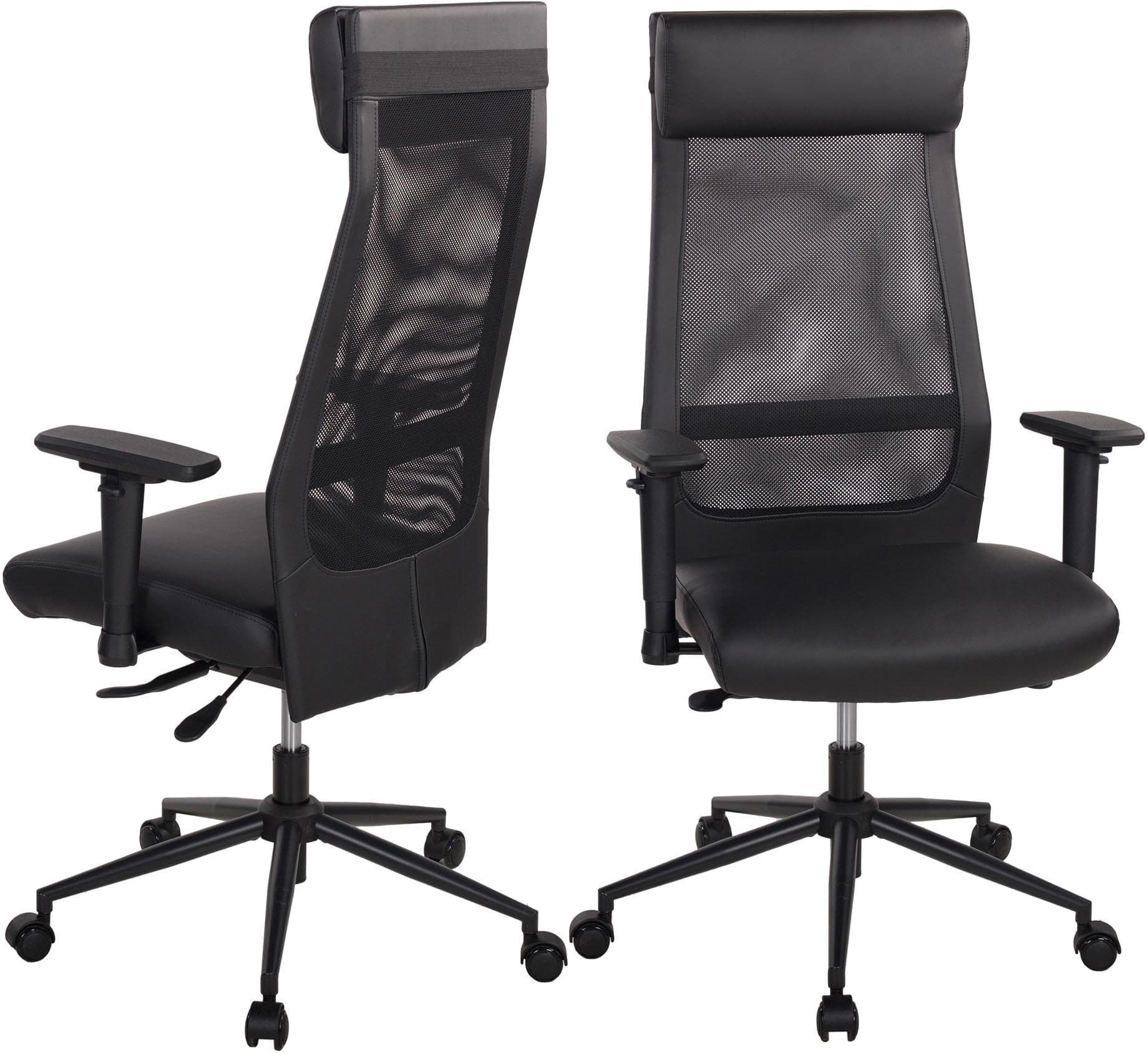 Duo Collection SERRIA Schreibtischstuhl Schwarz Kunstleder & Netz