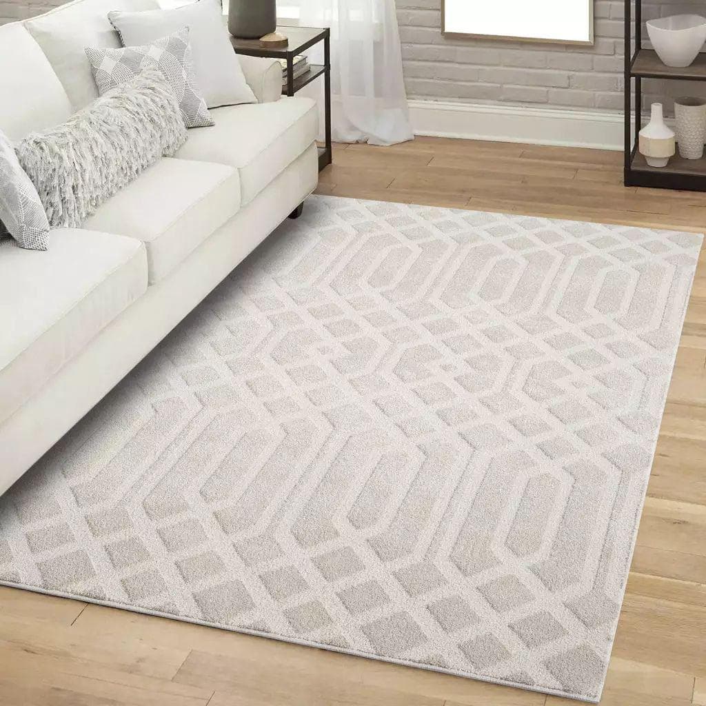 Carpet City Teppich Flair138 Beige Kurzflor Skandi-Stil