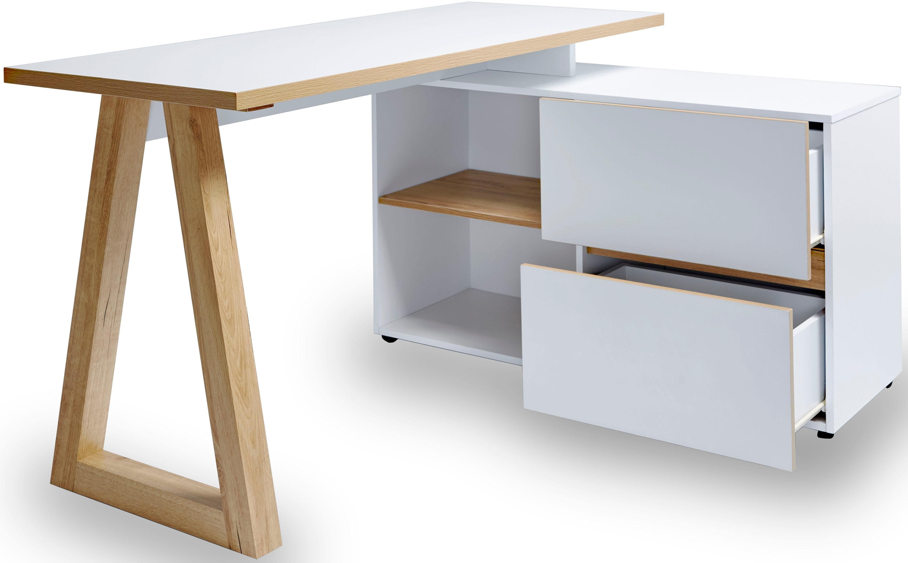 Eckschreibtisch JAHNKE CLUB Braun Holzoptik