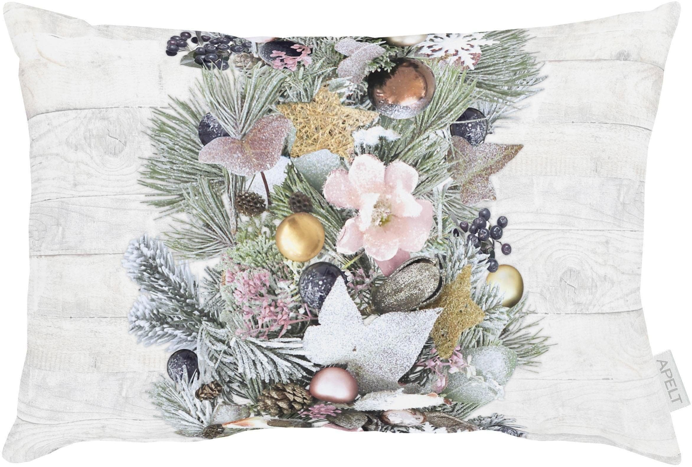 Apelt Dekokissen Winterwelt Grau/Rosé Gemustert
