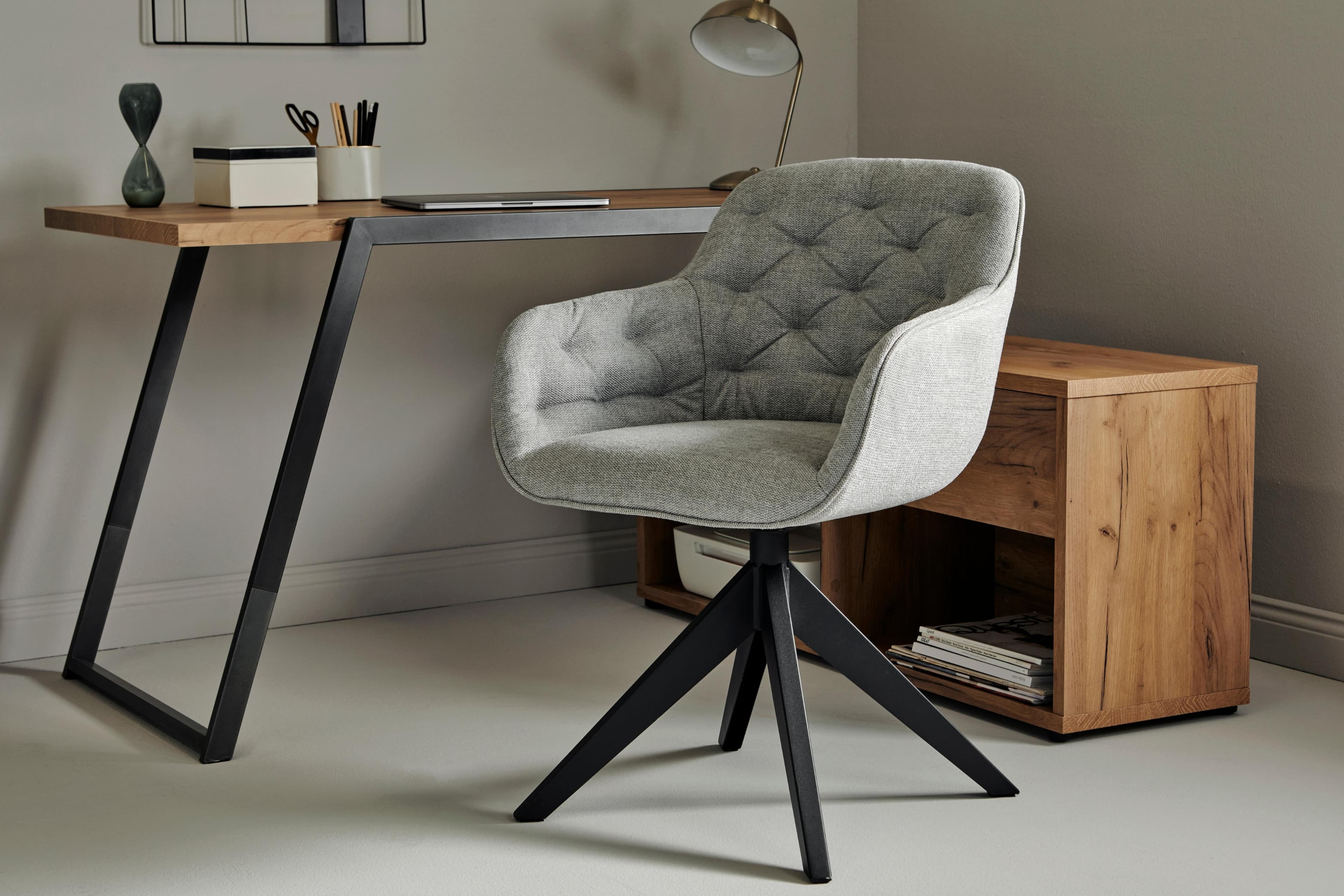 JAHNKE KENSINGTON TWIST LOCK Schalenstuhl Grau Schwarz Drehstuhl