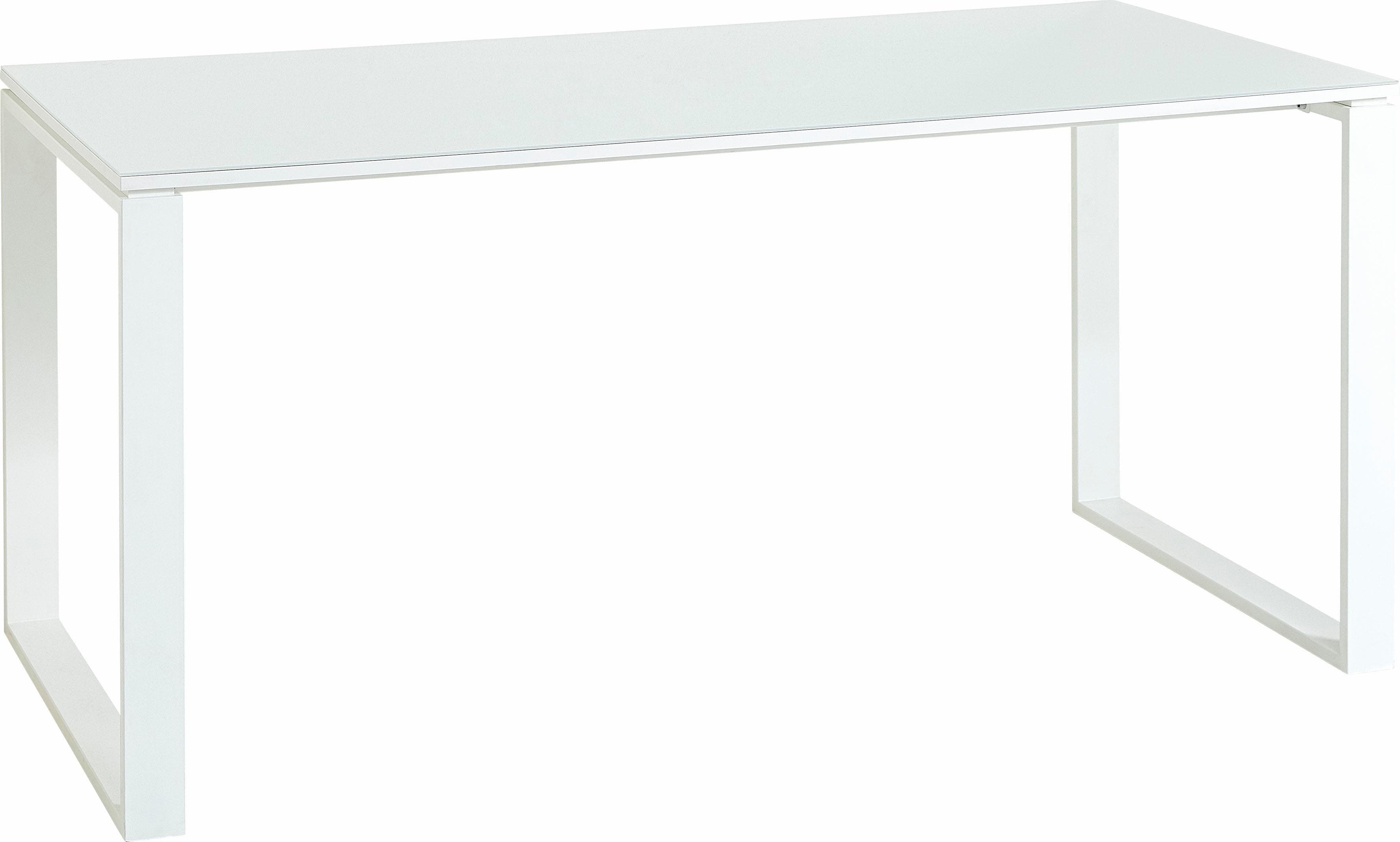 Germania GW-Monteria Schreibtisch Weiß mit Glasauflage