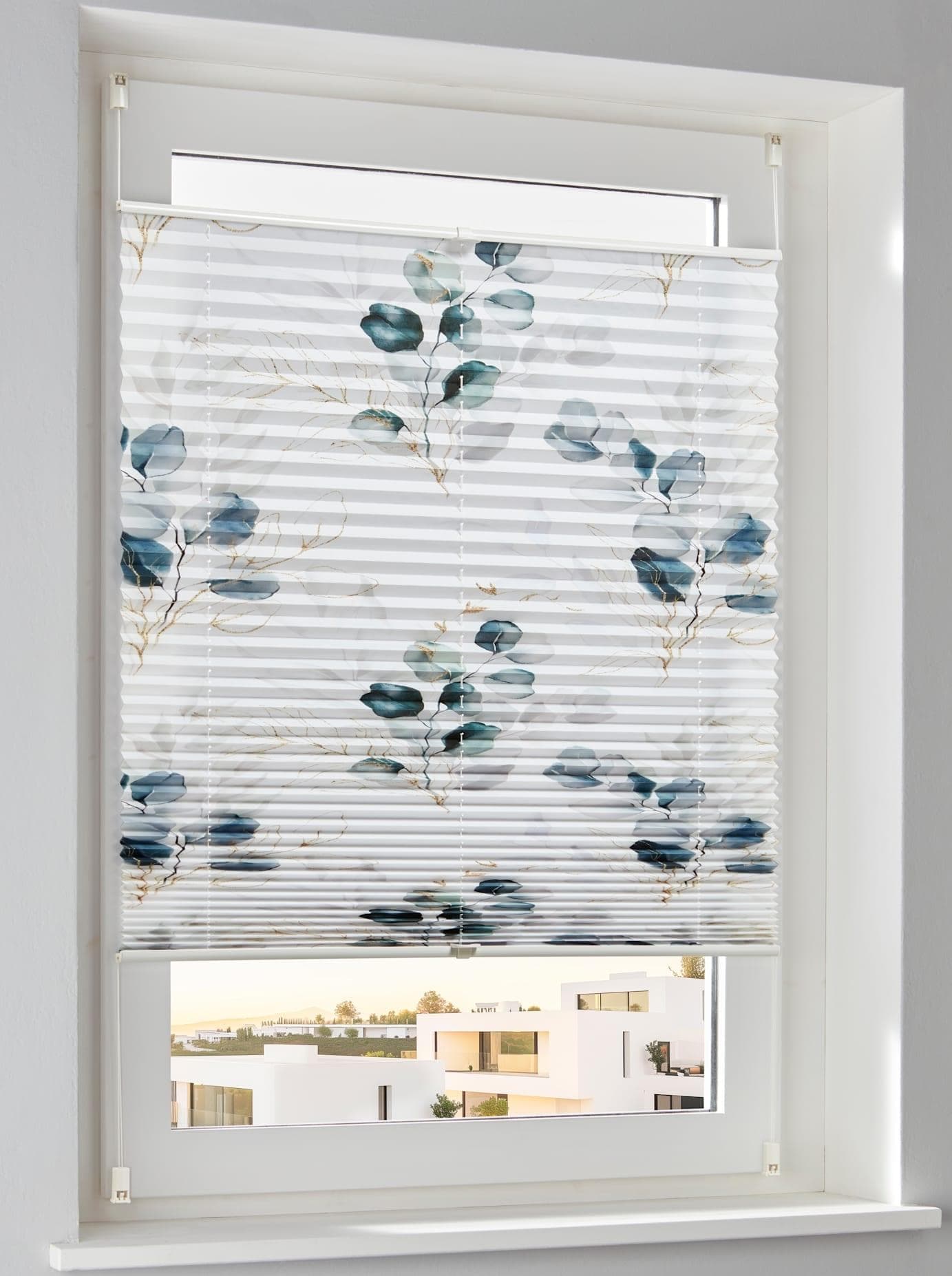 Jalousie HEINE HOME Gr. 10 Weiß Blätter-Dessin