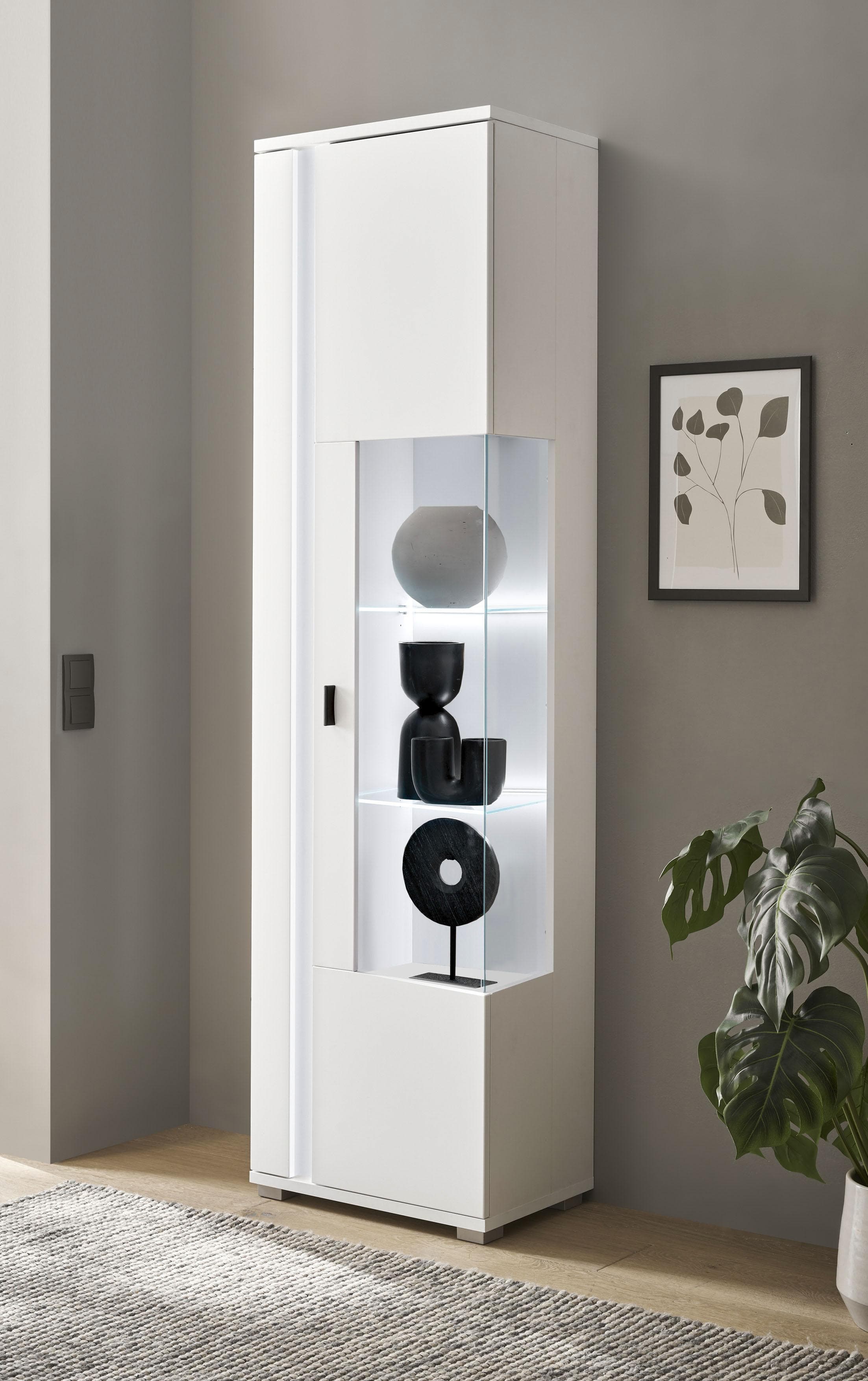 INOSIGN Vitrine Long Island - Moderne Holzvitrine mit Beleuchtung