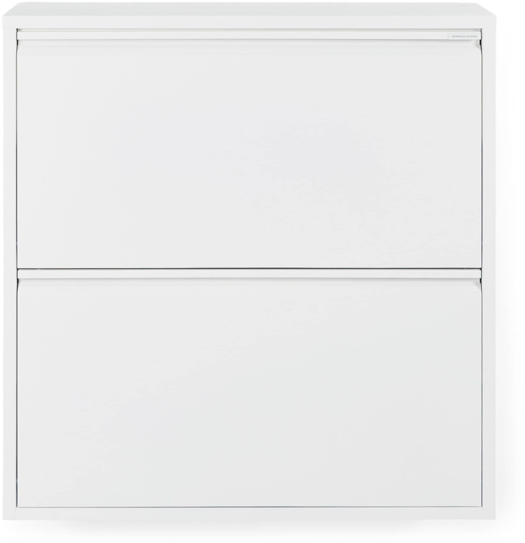 SPINDER DESIGN Schuhschrank Billy 2 Weiß Metall Falttür