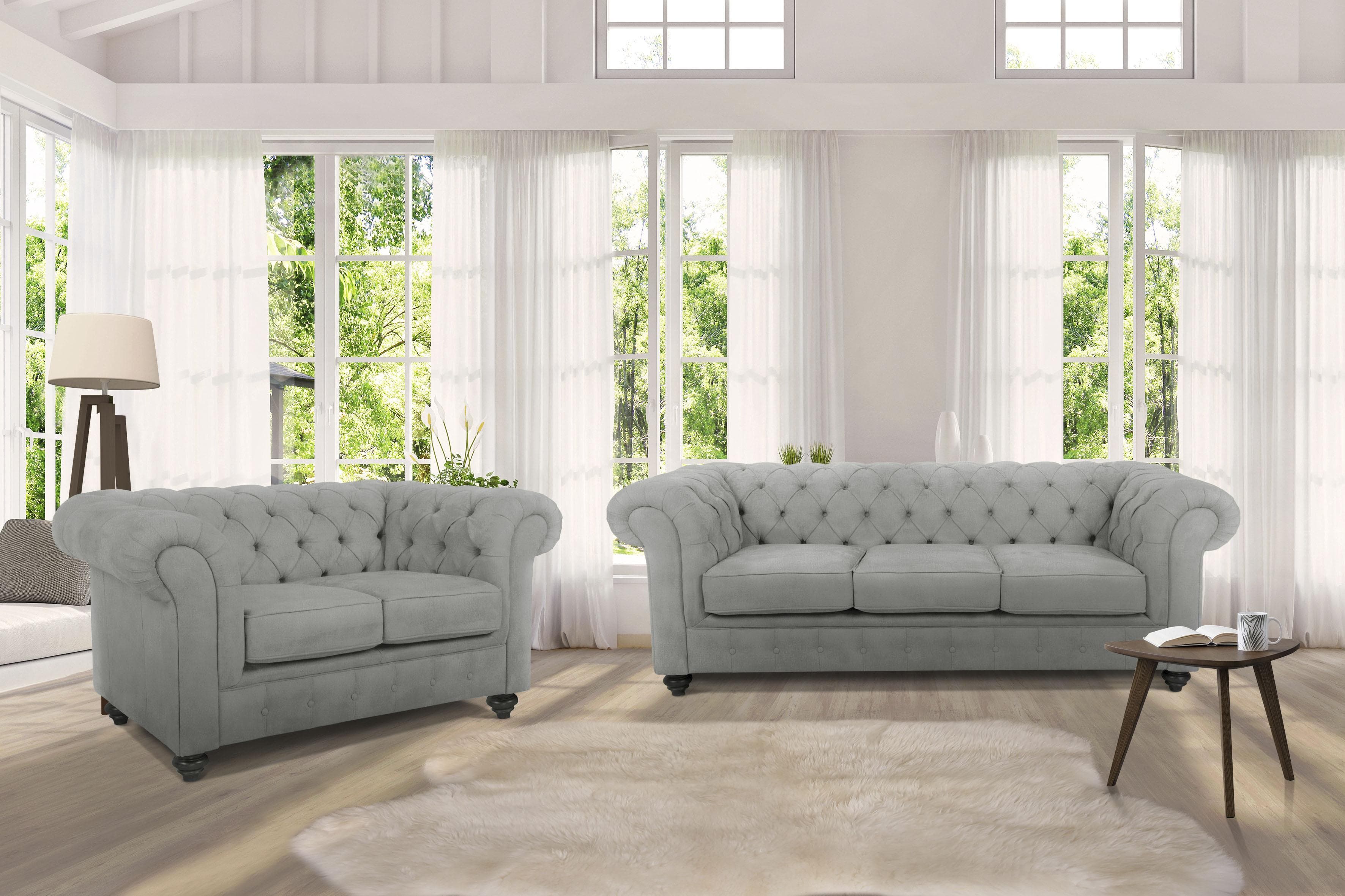 Knopfheftungs-Sitzgruppe 2+3-Sitzer