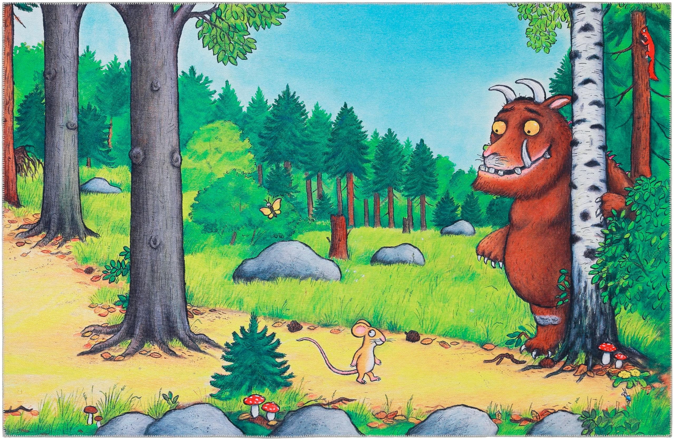 DER GRÜFFELO Kinderteppich Mouselo - Baumwoll-Kurzflor fürs Kinderzimmer