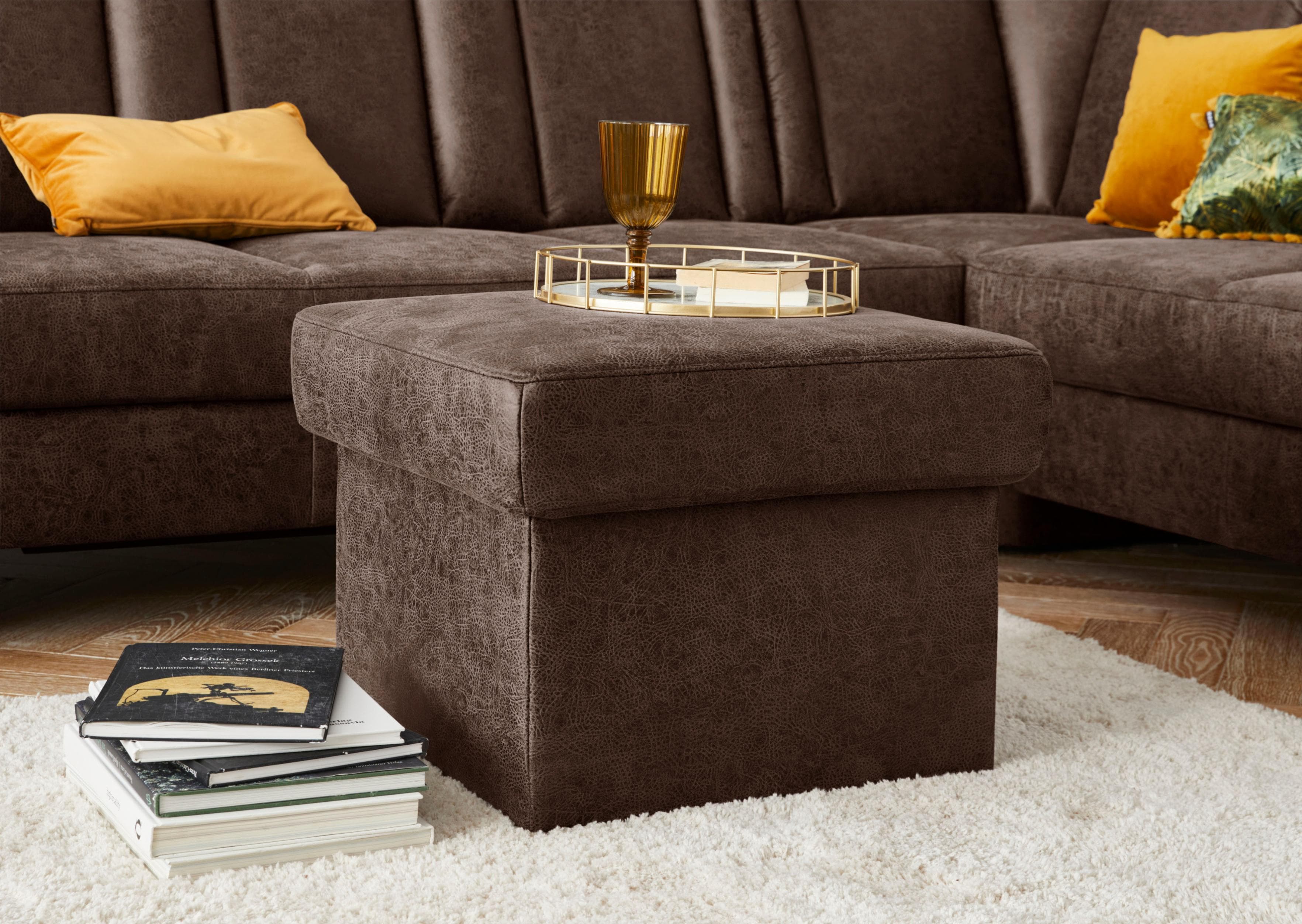 SIT & MORE Stauraumhocker Melissa Dunkelbraun Polyester