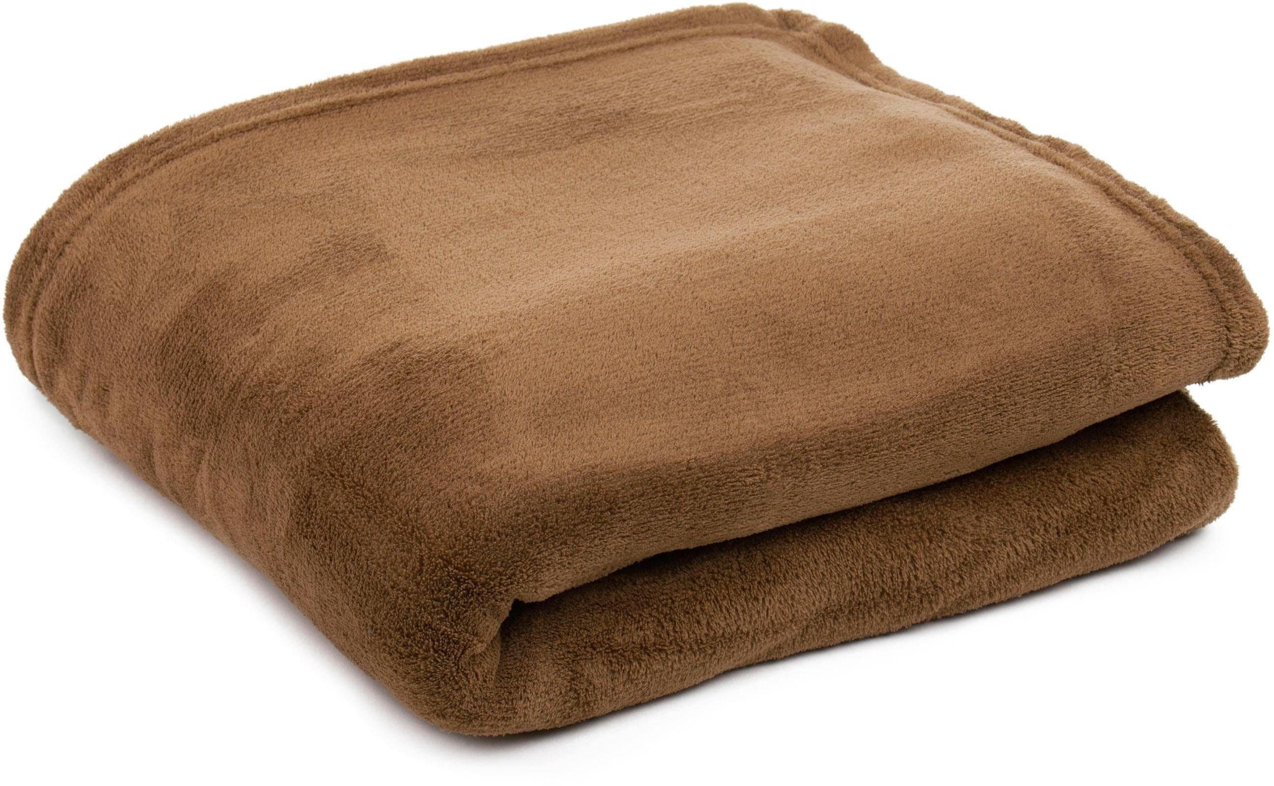 Gözze Plaid Color Kuscheldecke: Hochwertige Mikrofaser Flausch Decke in Unifarben