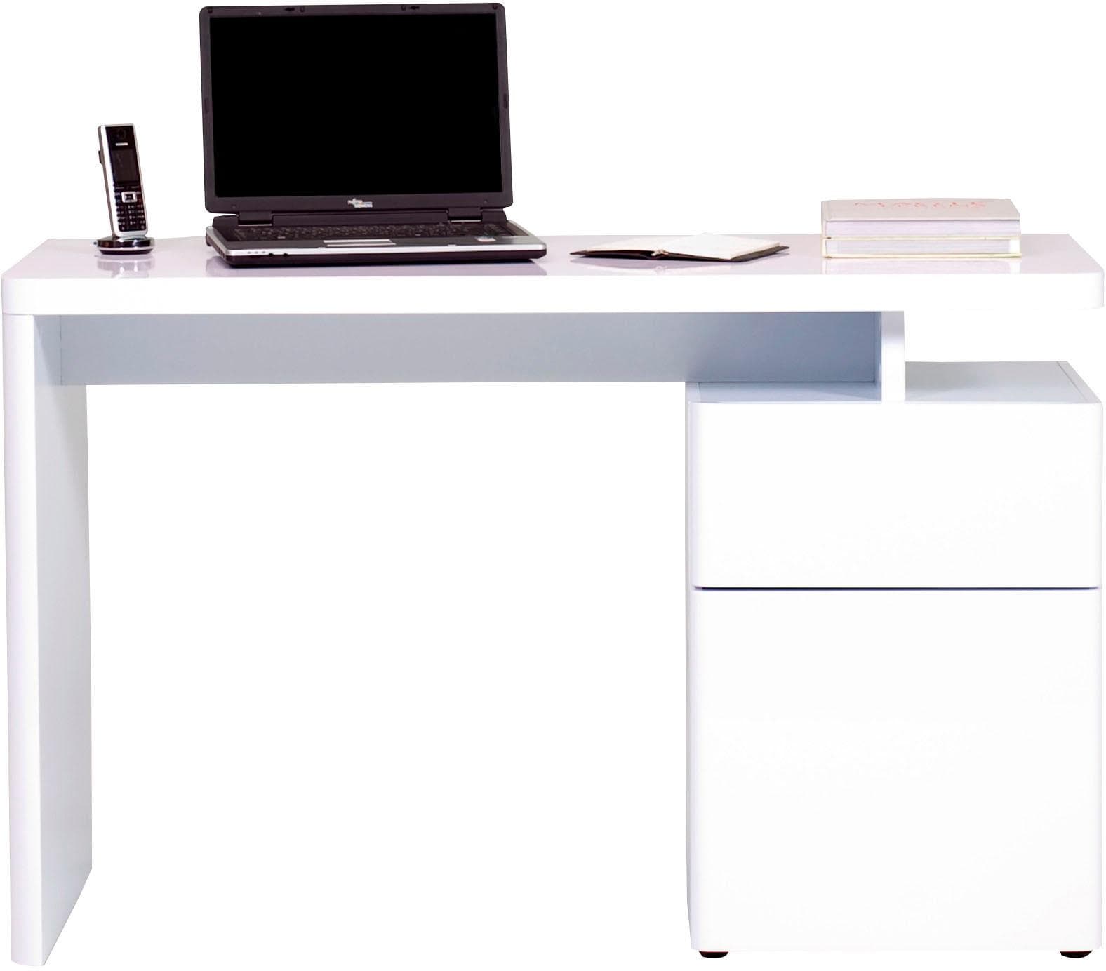 JAHNKE CU-LIBRE 120 Schreibtisch Hochglanz Weiß