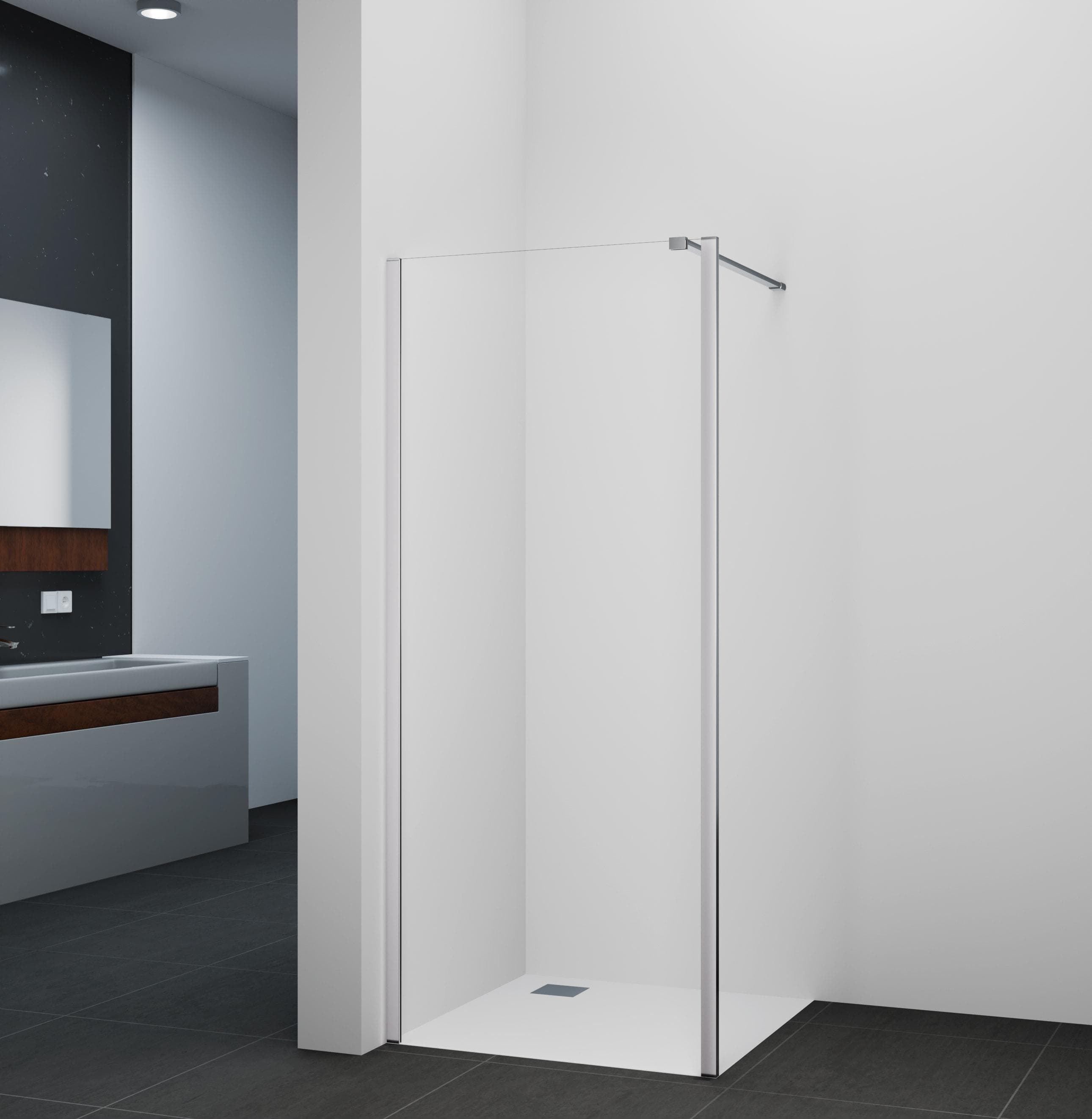 MARWELL BRIGHT 90 Walk-in-Dusche Weiß 80x195x90cm