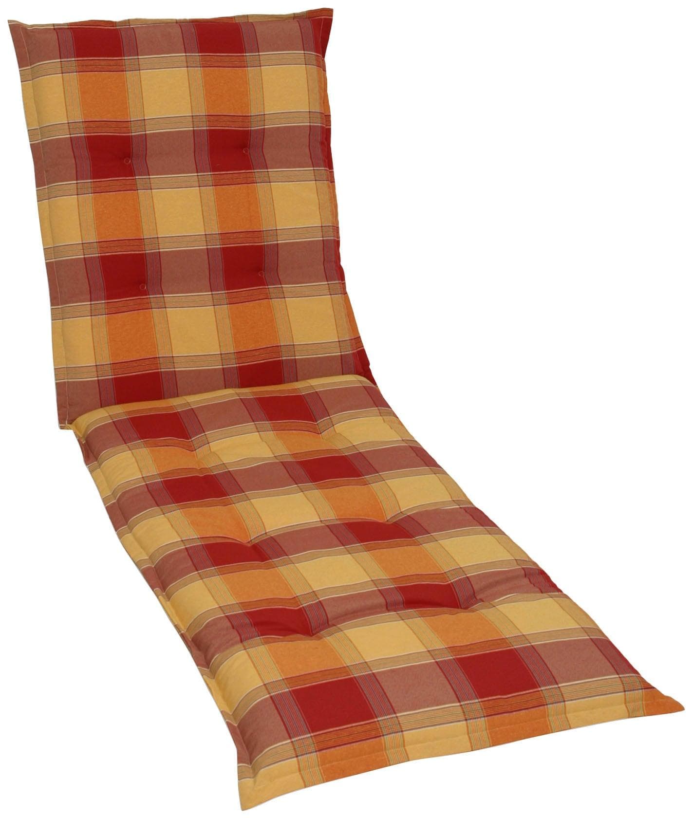 GO-DE Liegenauflage Terracotta Kariert mit Stehsaum