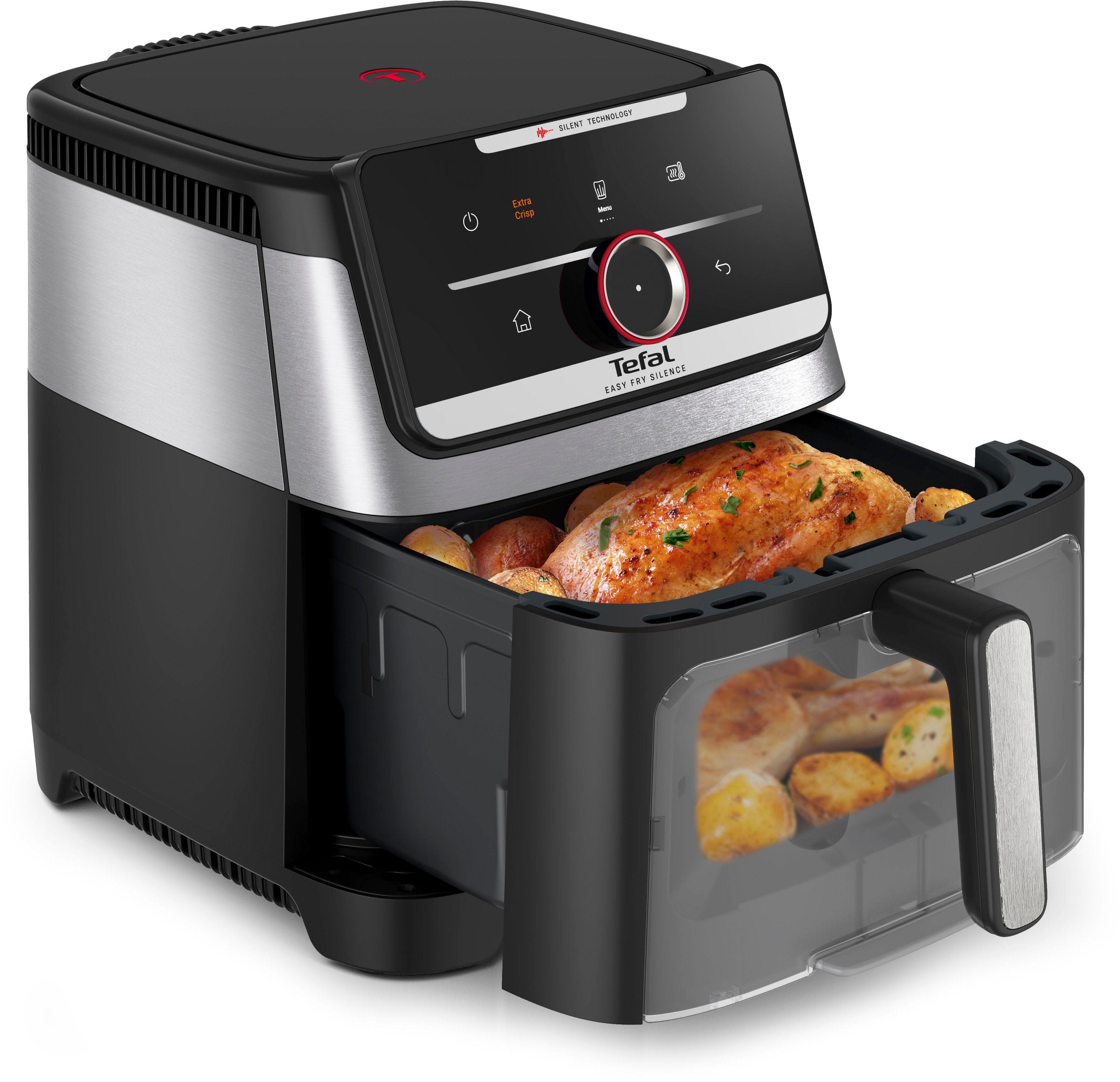 TEFAL Heißluftfritteuse Easy Fry Smart & Silence XXL Schwarz Edelstahl